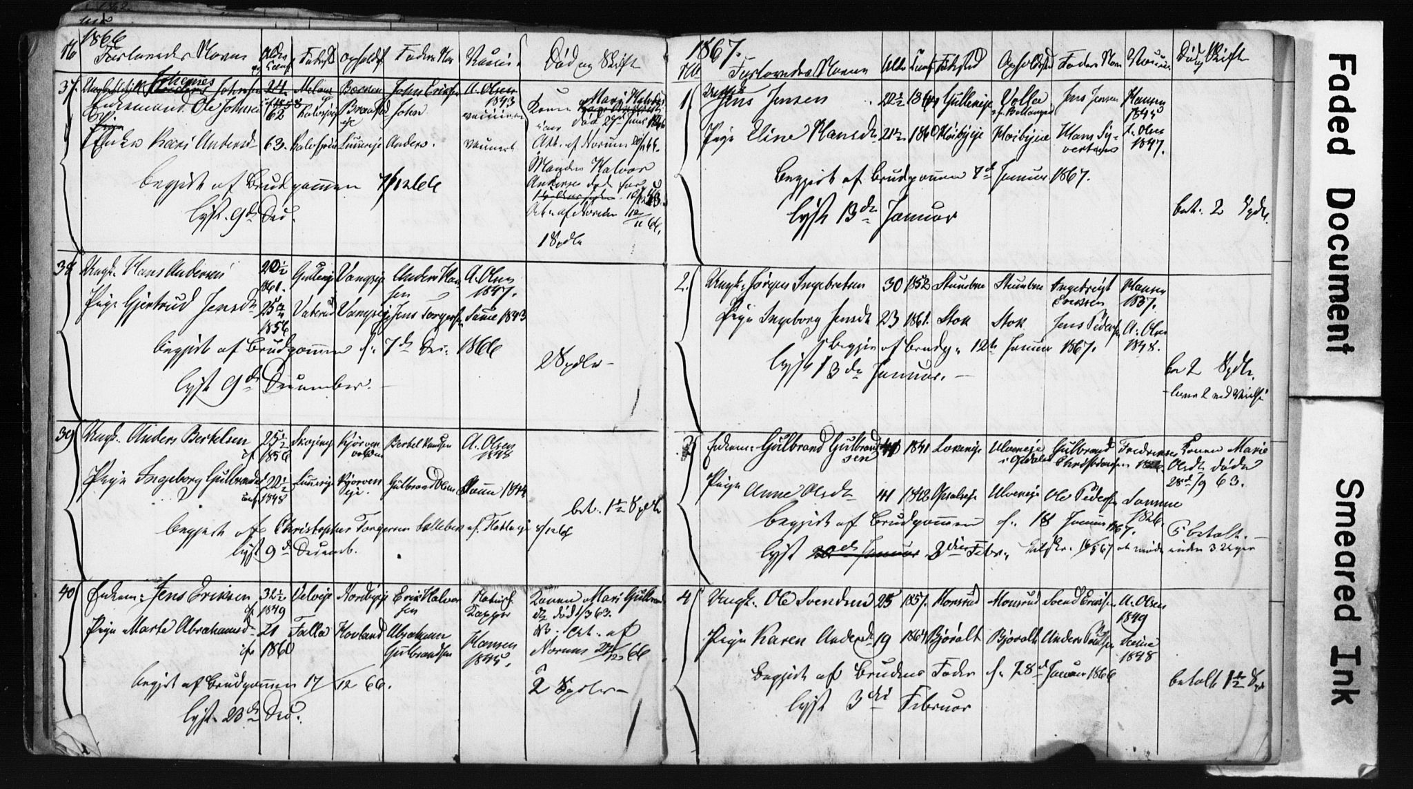 Jevnaker prestekontor, AV/SAH-PREST-116/I/Ie: Banns register no. 1, 1861-1867