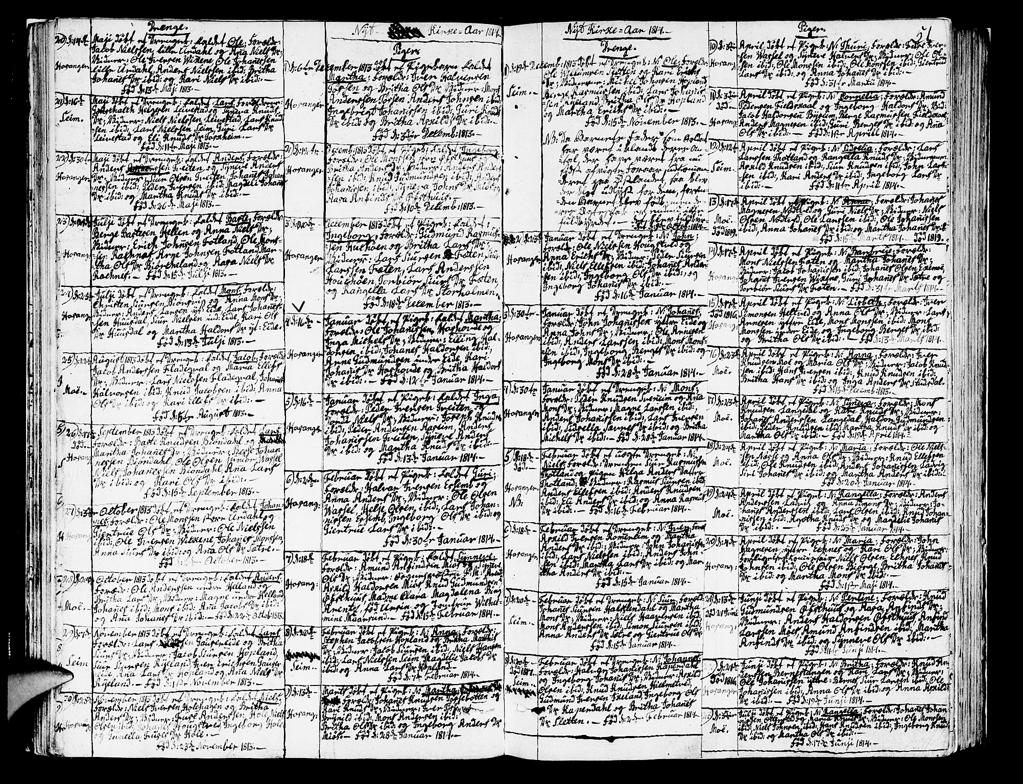 Hosanger sokneprestembete, AV/SAB-A-75801/H/Haa: Parish register (official) no. A 4, 1811-1821, p. 51