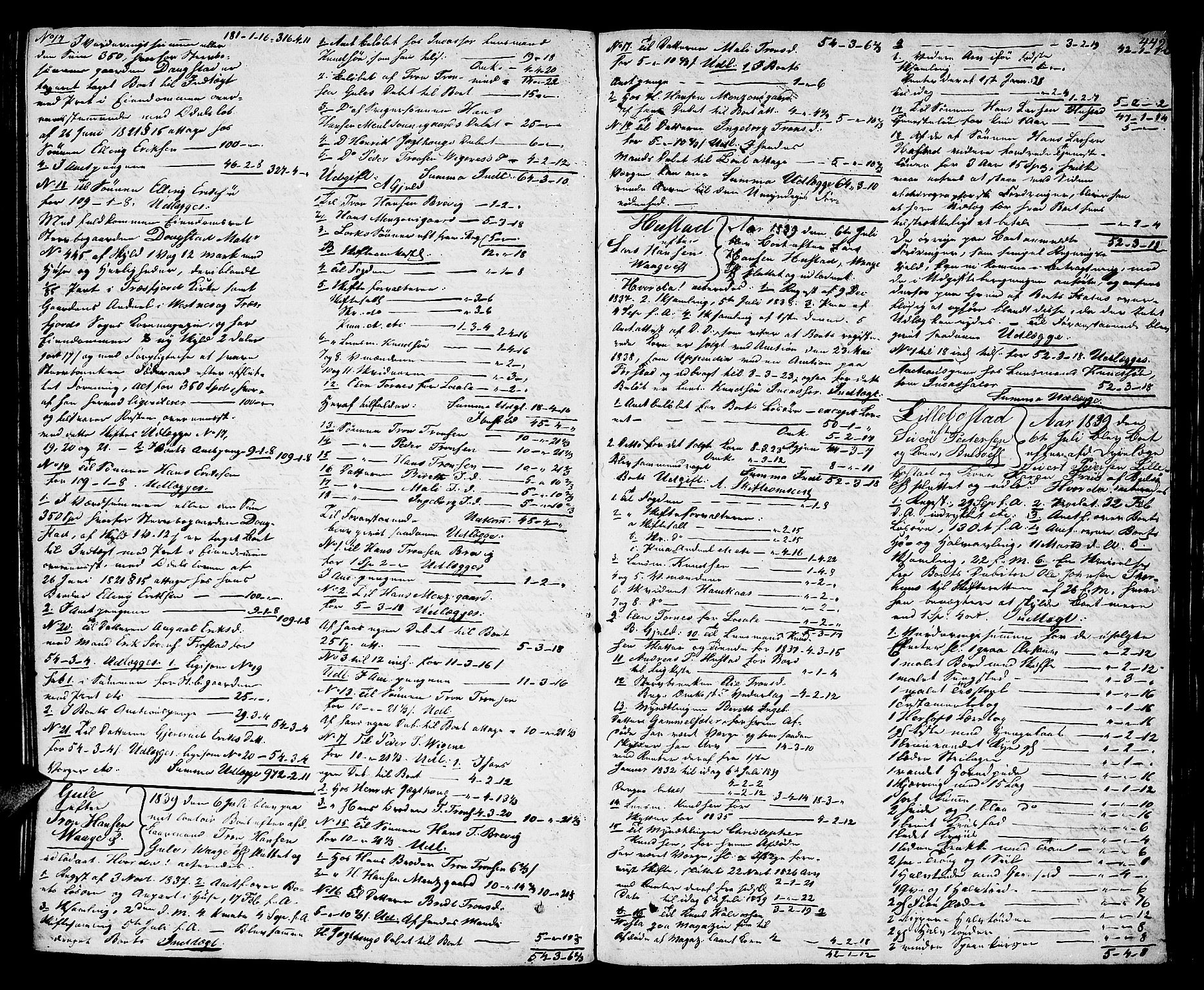 Romsdal sorenskriveri, AV/SAT-A-4149/1/3/3A/L0017: Skifteutlodnings Protokoll 3, 1832-1840, p. 442