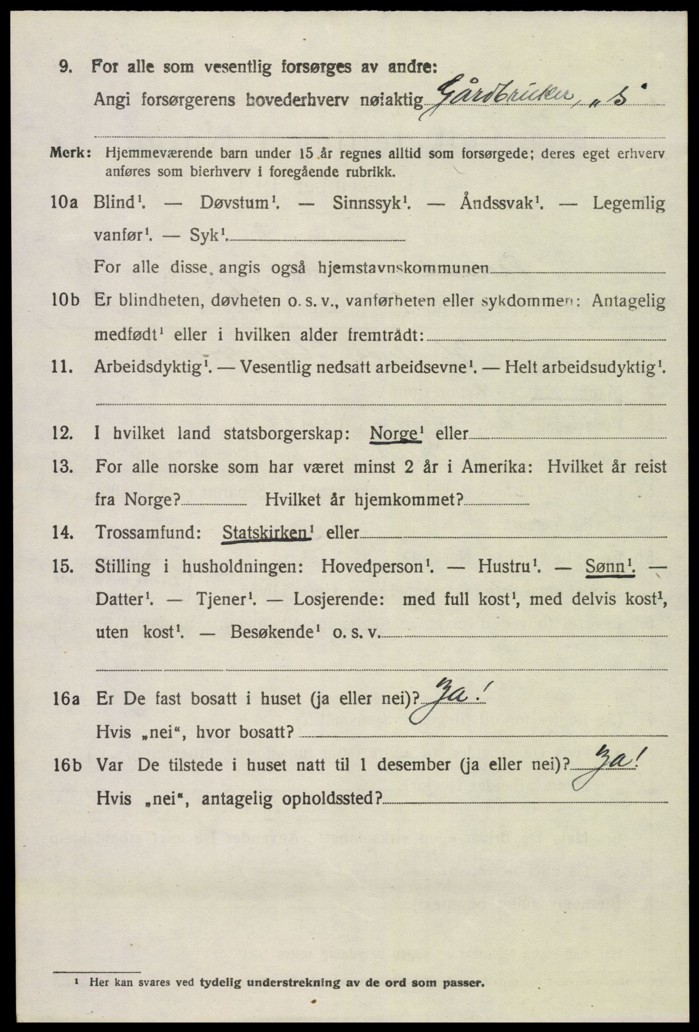 SAK, 1920 census for Froland, 1920, p. 2626