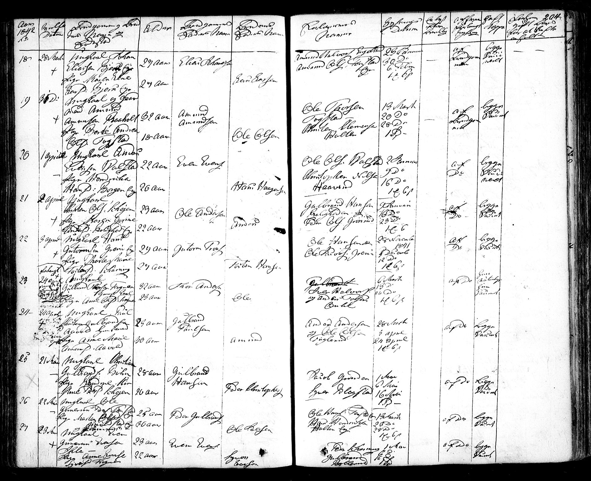 Nes prestekontor Kirkebøker, AV/SAO-A-10410/F/Fa/L0006: Parish register (official) no. I 6, 1833-1845, p. 204