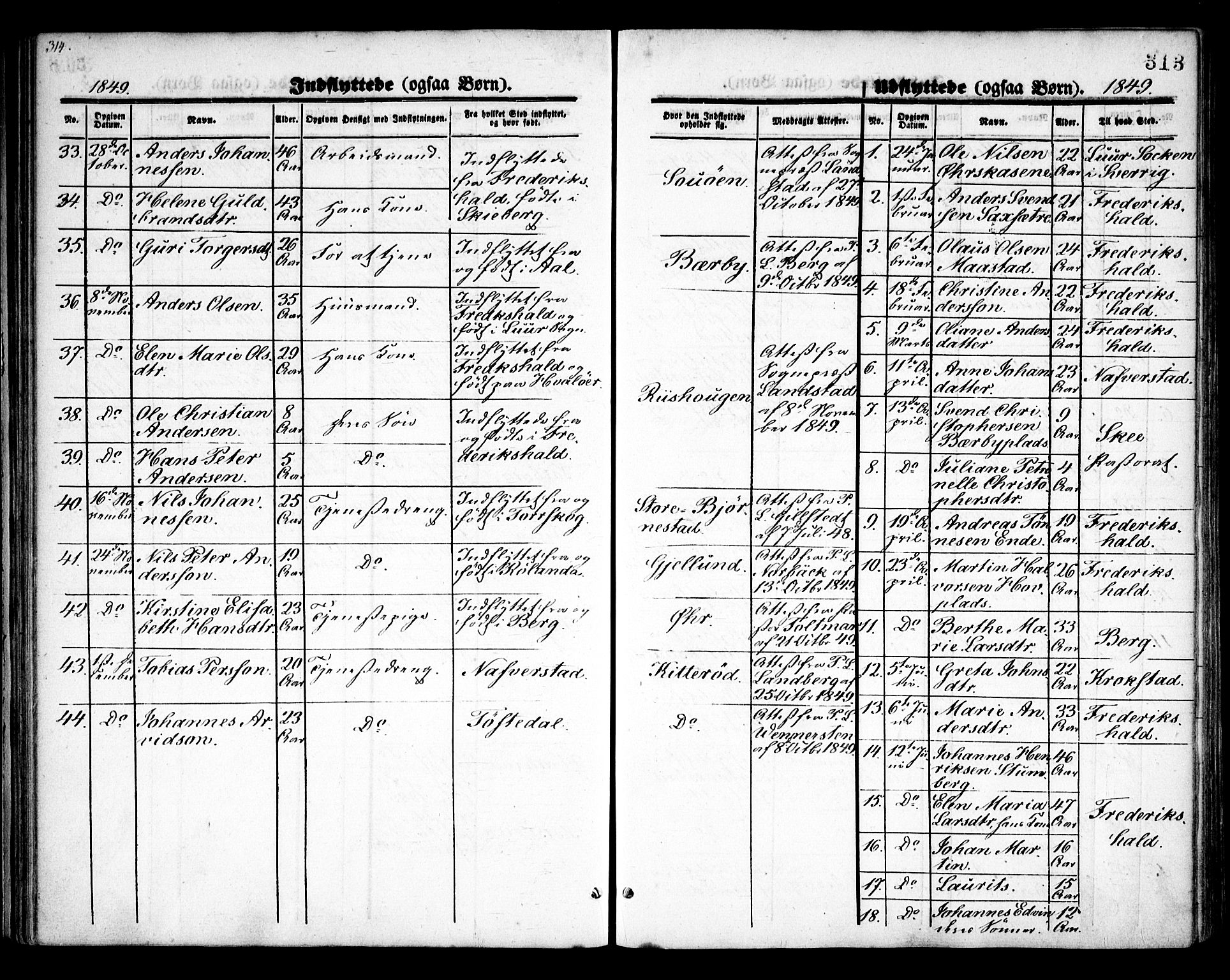 Idd prestekontor Kirkebøker, SAO/A-10911/F/Fc/L0004b: Parish register (official) no. III 4B, 1848-1860, p. 313