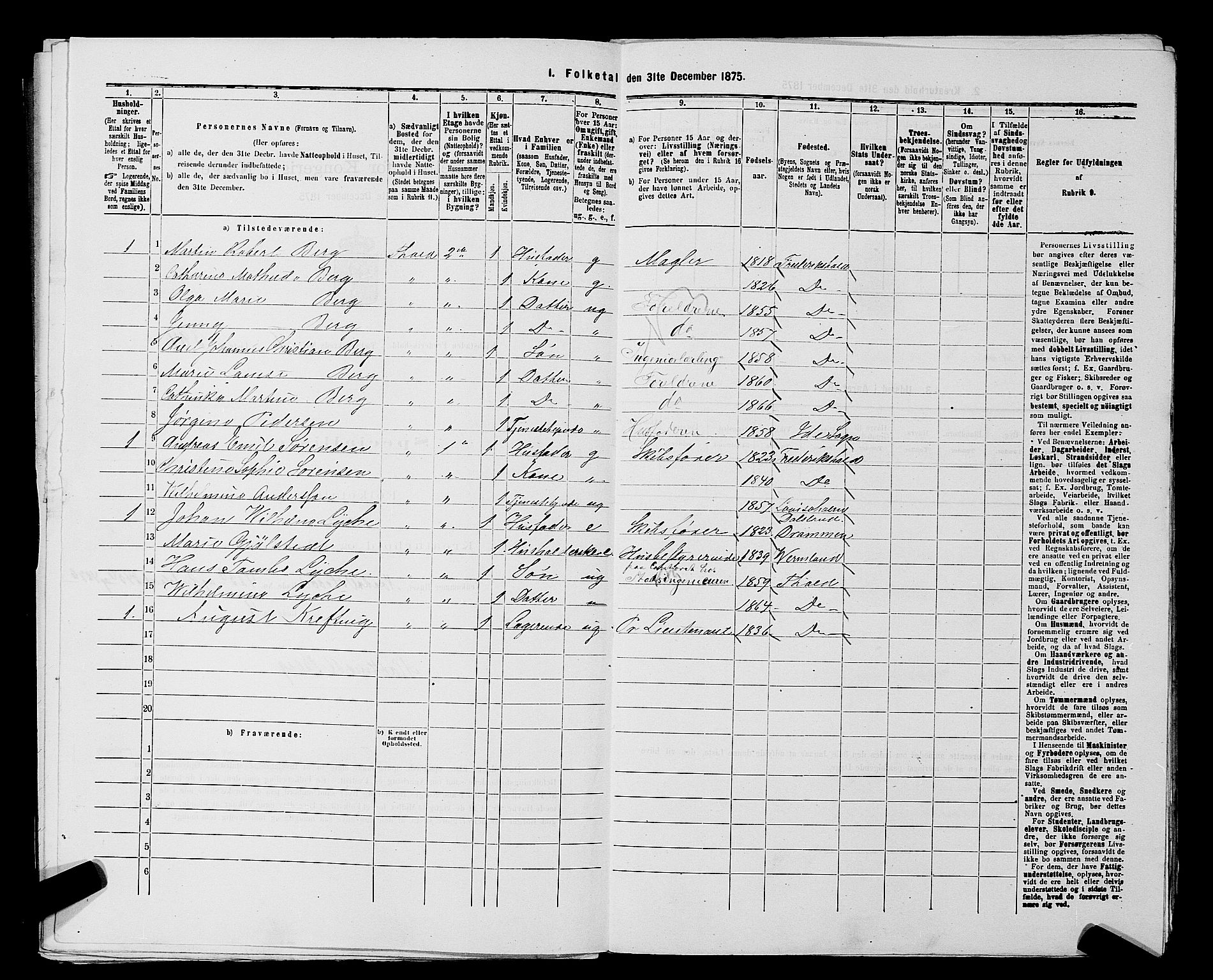 RA, 1875 census for 0101P Fredrikshald, 1875, p. 942