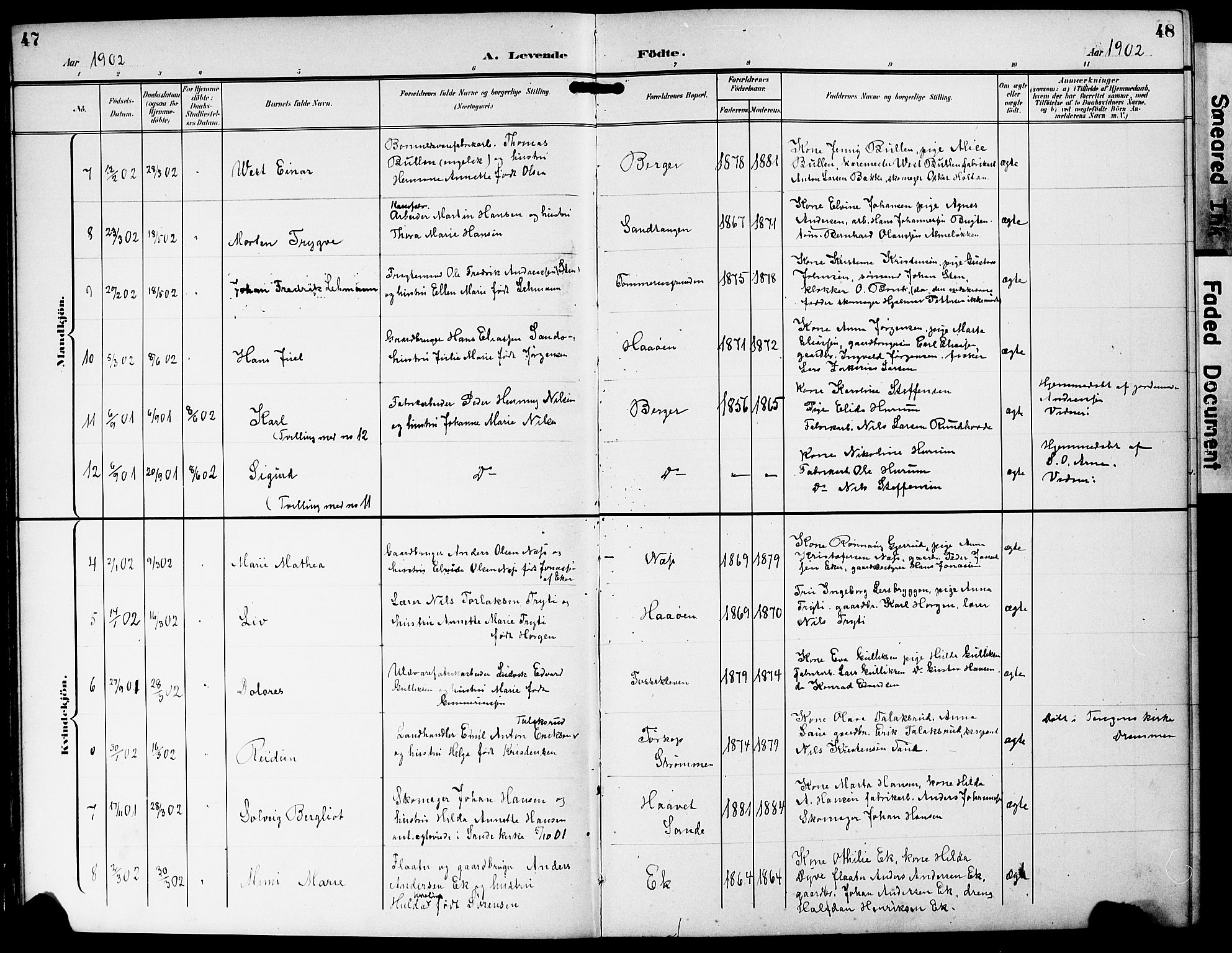 Strømm kirkebøker, AV/SAKO-A-322/G/Ga/L0004: Parish register (copy) no. I 4, 1897-1927, p. 47-48