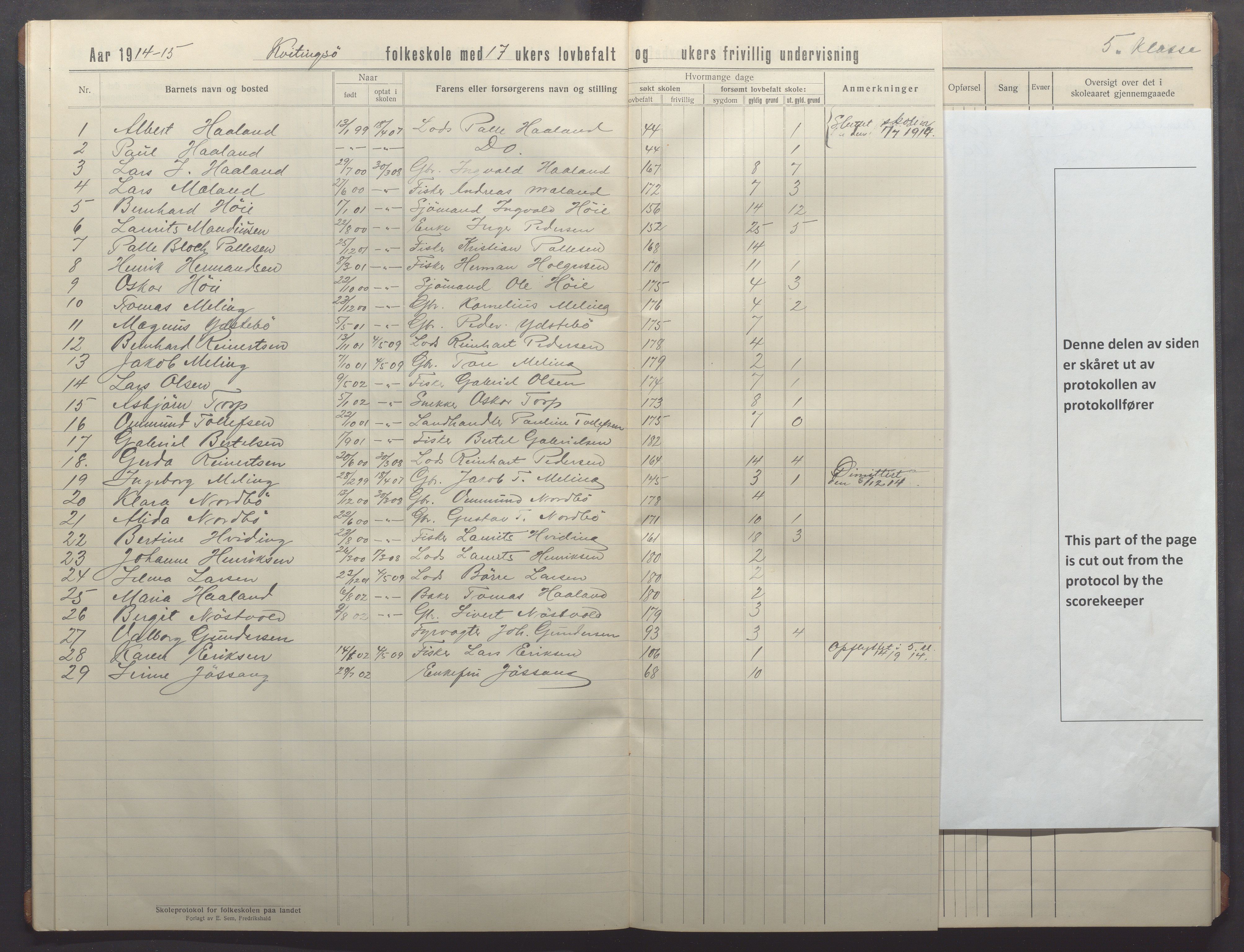 Kvitsøy kommune - Skolestyret, IKAR/K-100574/H/L0003: Skoleprotokoll, 1914-1922, p. 9