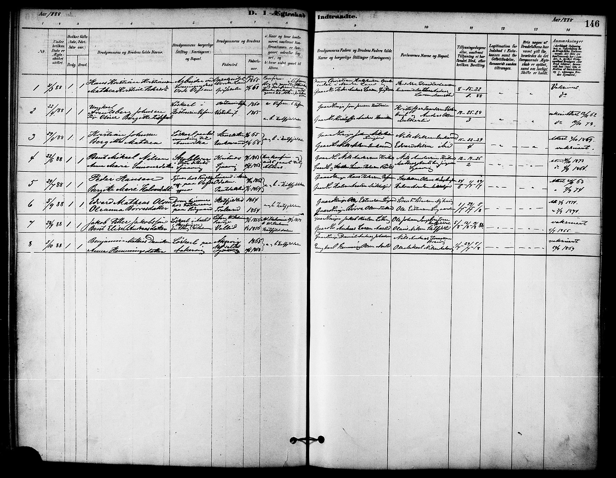 Ministerialprotokoller, klokkerbøker og fødselsregistre - Nordland, AV/SAT-A-1459/823/L0325: Parish register (official) no. 823A02, 1878-1898, p. 146