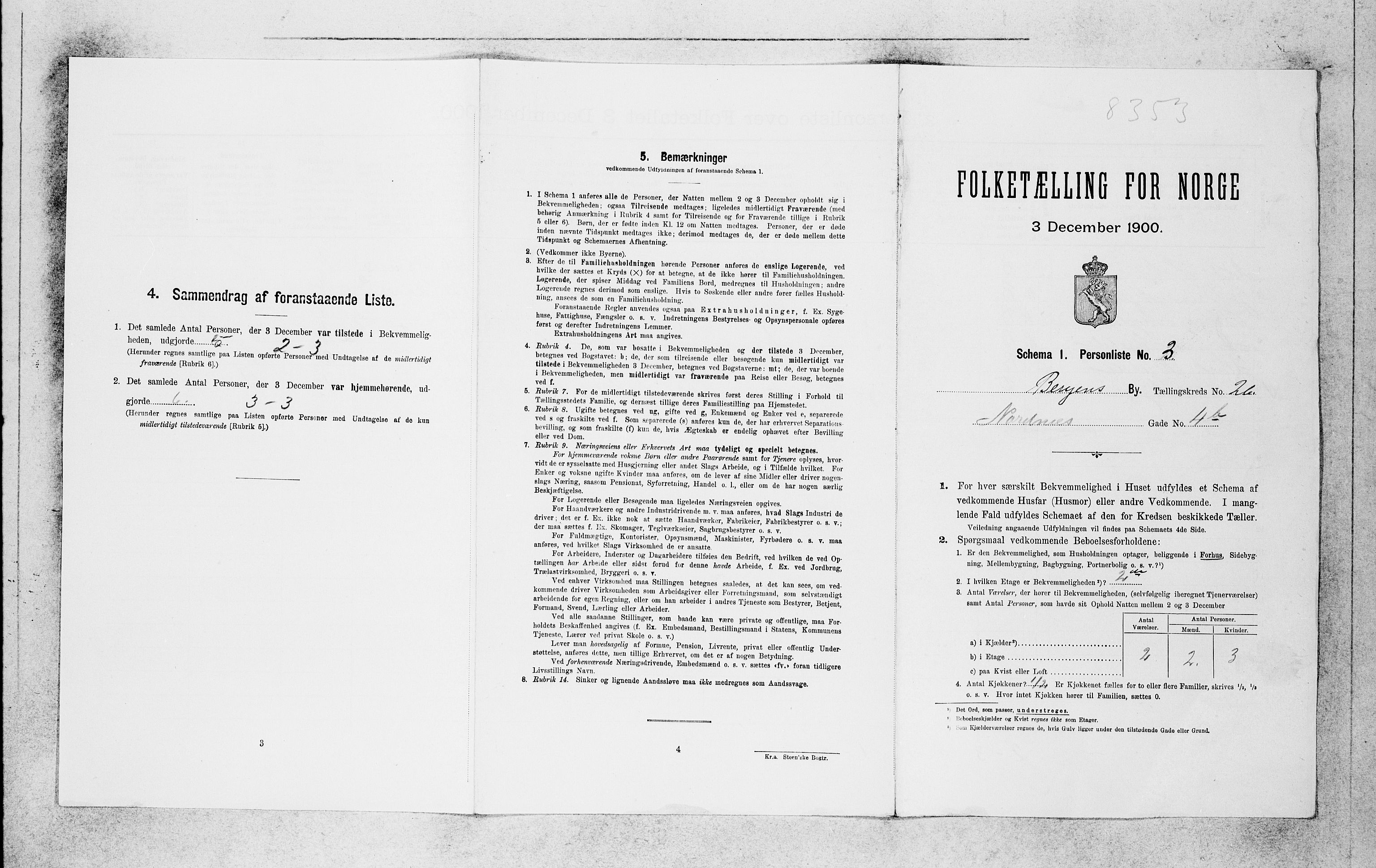 SAB, 1900 census for Bergen, 1900, p. 5552