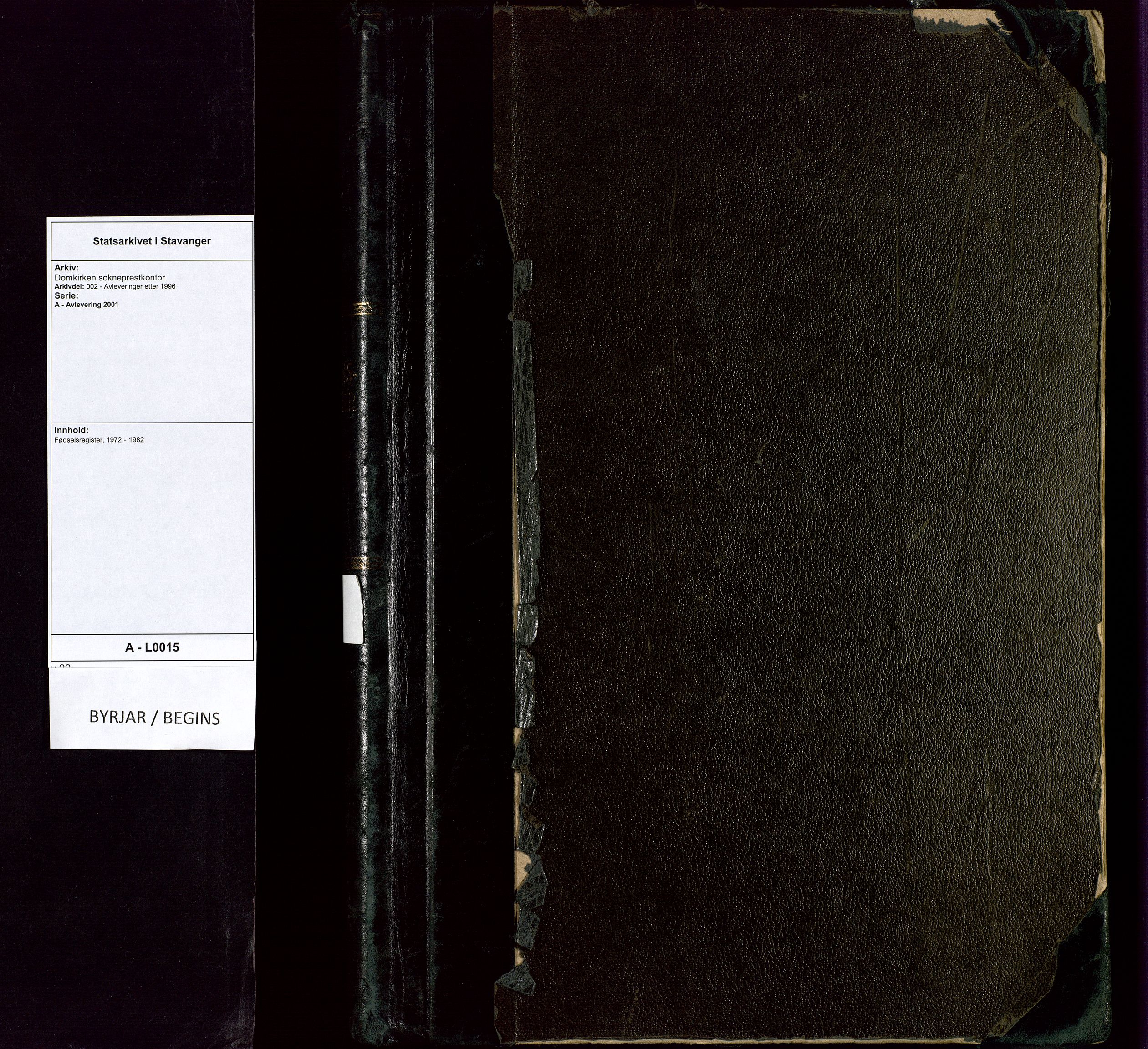 Domkirken sokneprestkontor, AV/SAST-A-101812/002/A/L0015: Birth register no. 15, 1972-1982