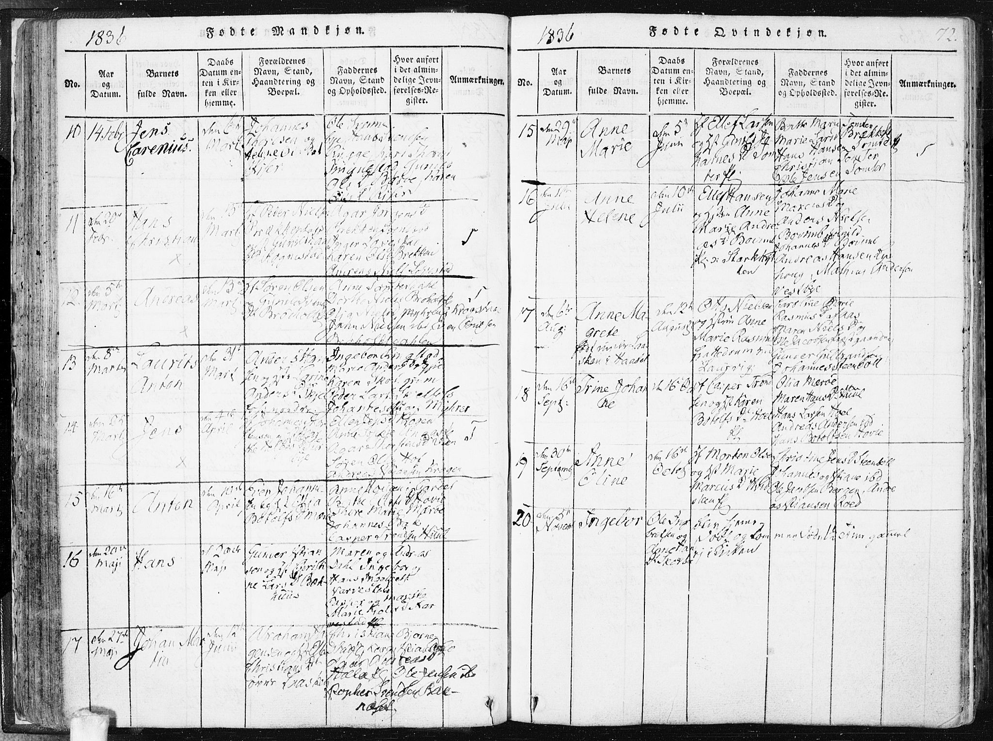 Hobøl prestekontor Kirkebøker, AV/SAO-A-2002/F/Fa/L0002: Parish register (official) no. I 2, 1814-1841, p. 72