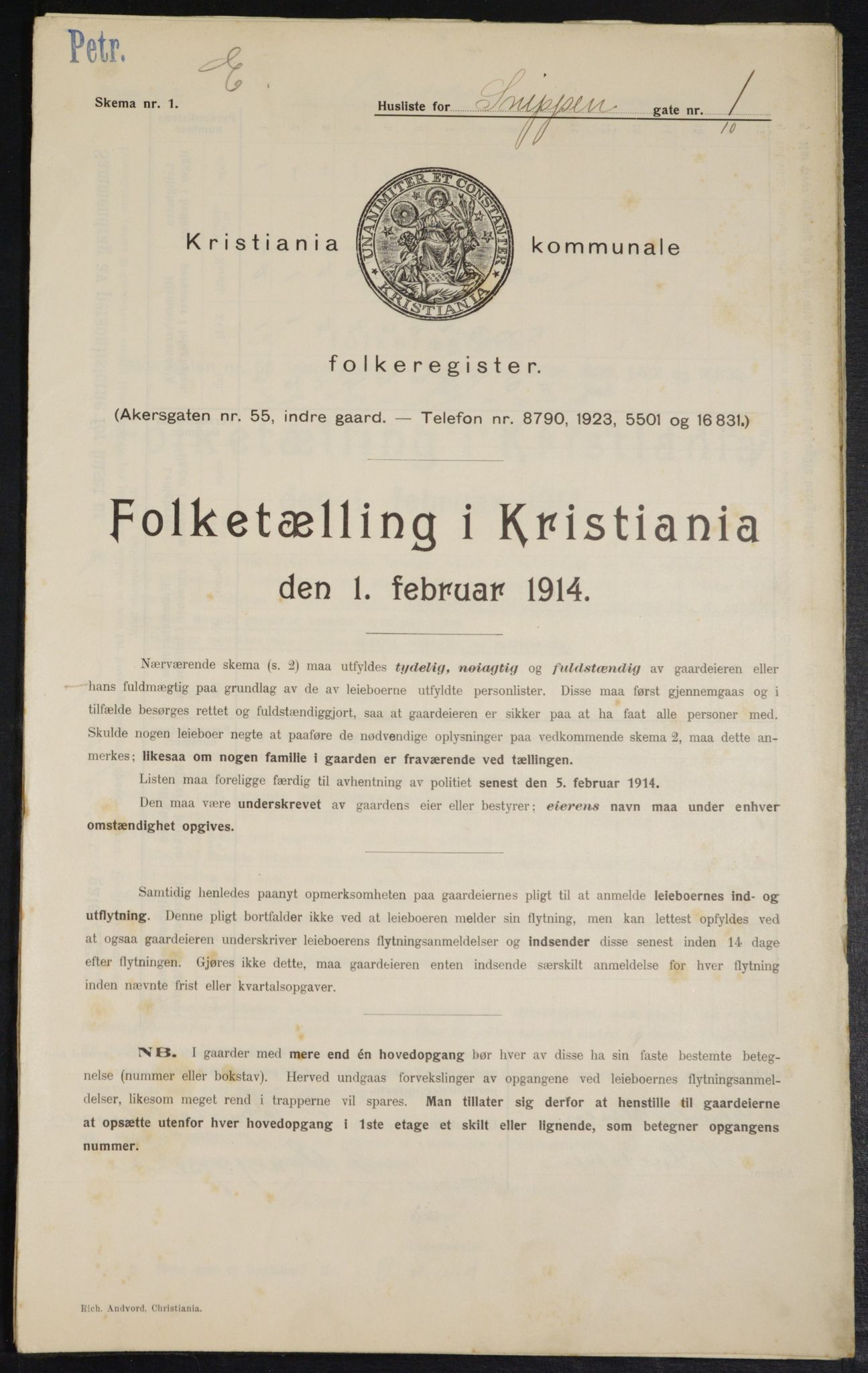 OBA, Municipal Census 1914 for Kristiania, 1914, p. 97831