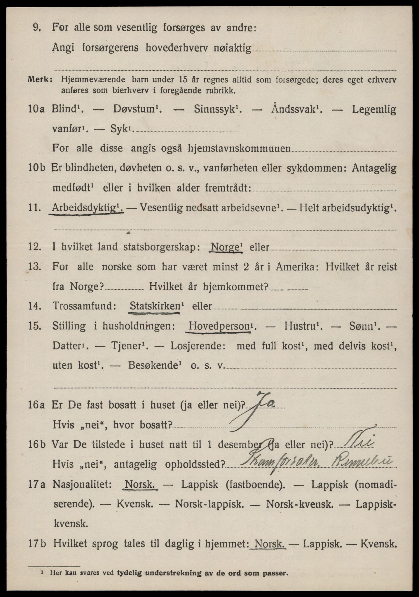 SAT, 1920 census for Rennebu, 1920, p. 5235