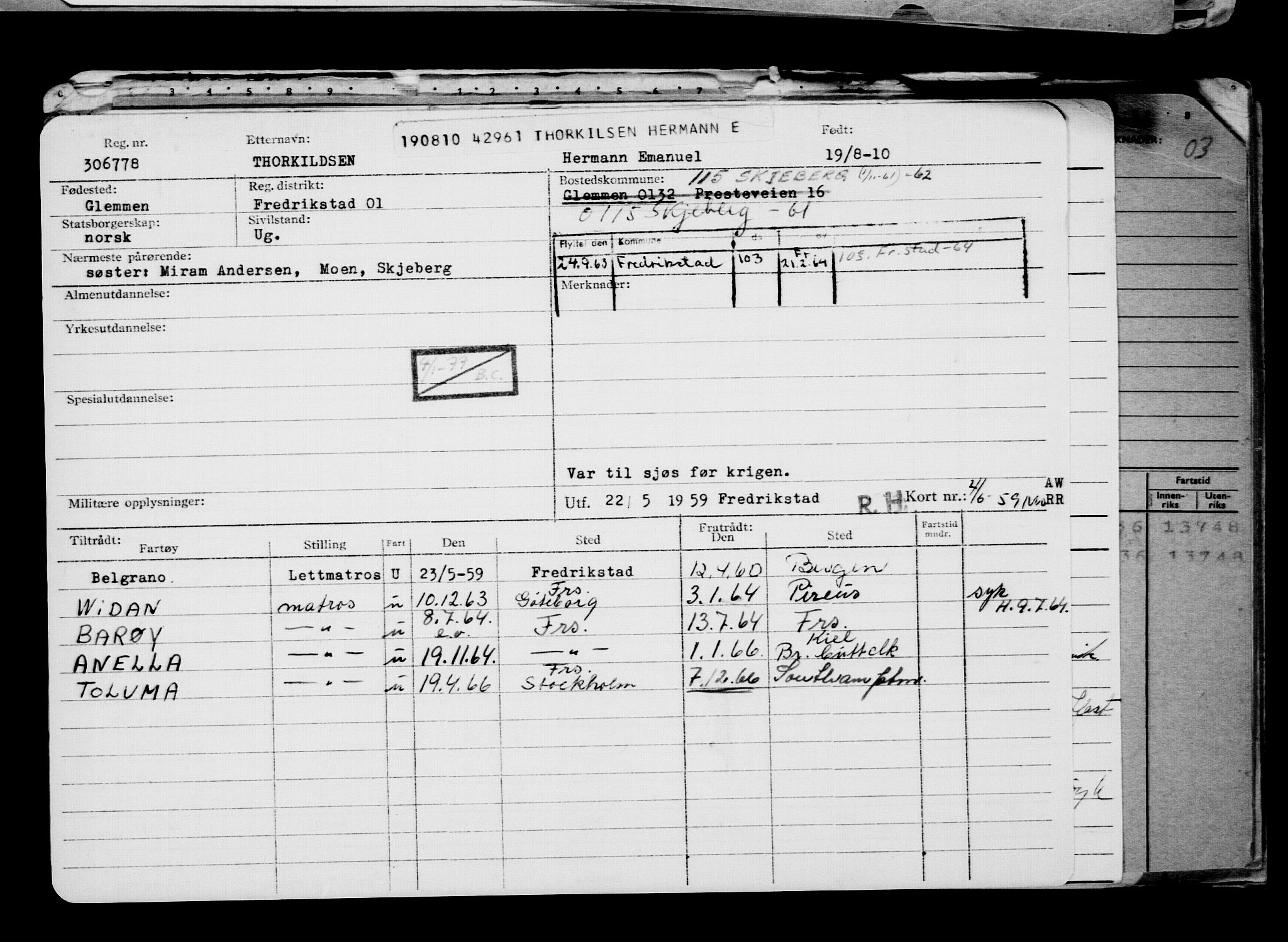 Direktoratet for sjømenn, AV/RA-S-3545/G/Gb/L0091: Hovedkort, 1910, p. 299