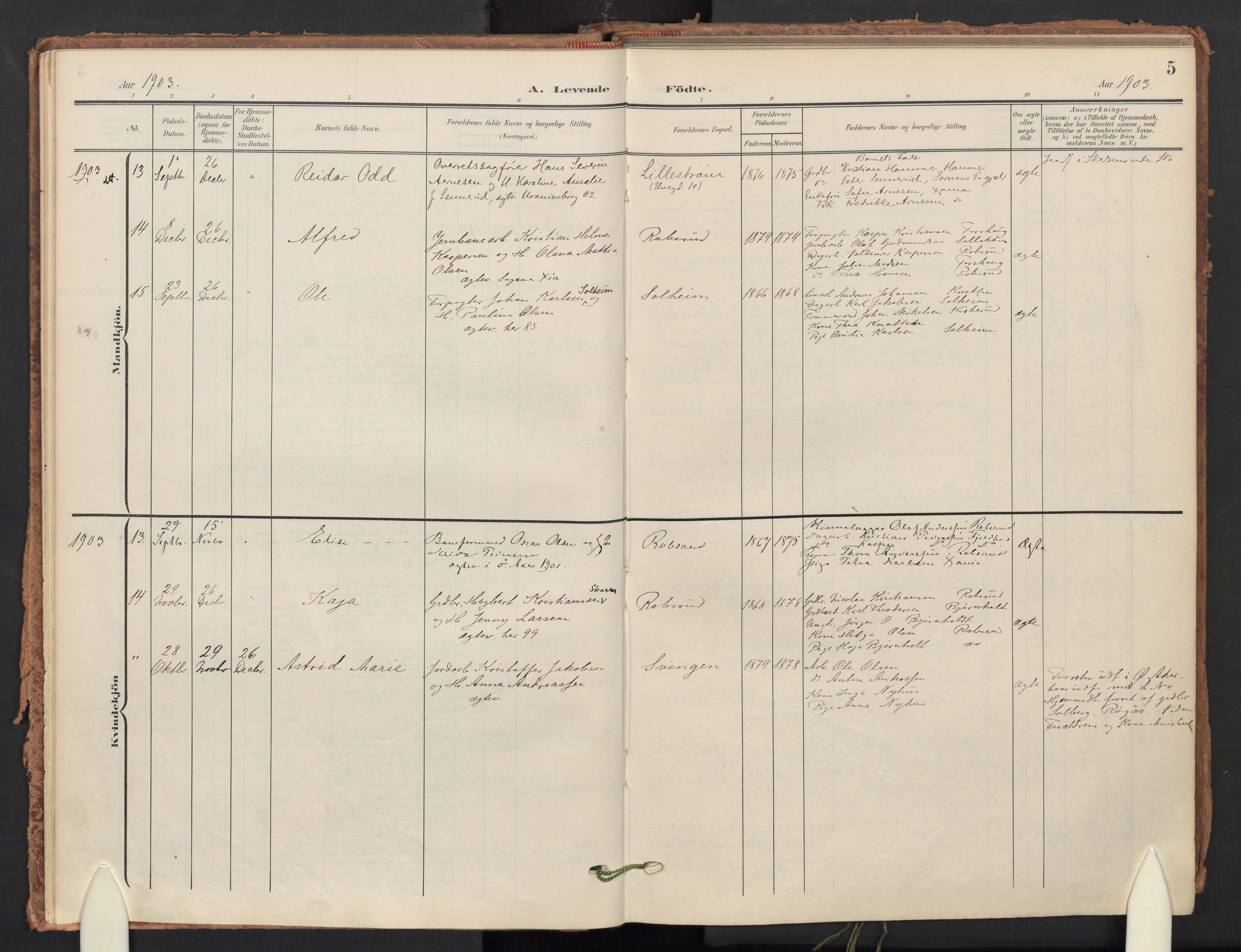 Skedsmo prestekontor Kirkebøker, SAO/A-10033a/F/Fb/L0002: Parish register (official) no. II 2, 1902-1921, p. 5