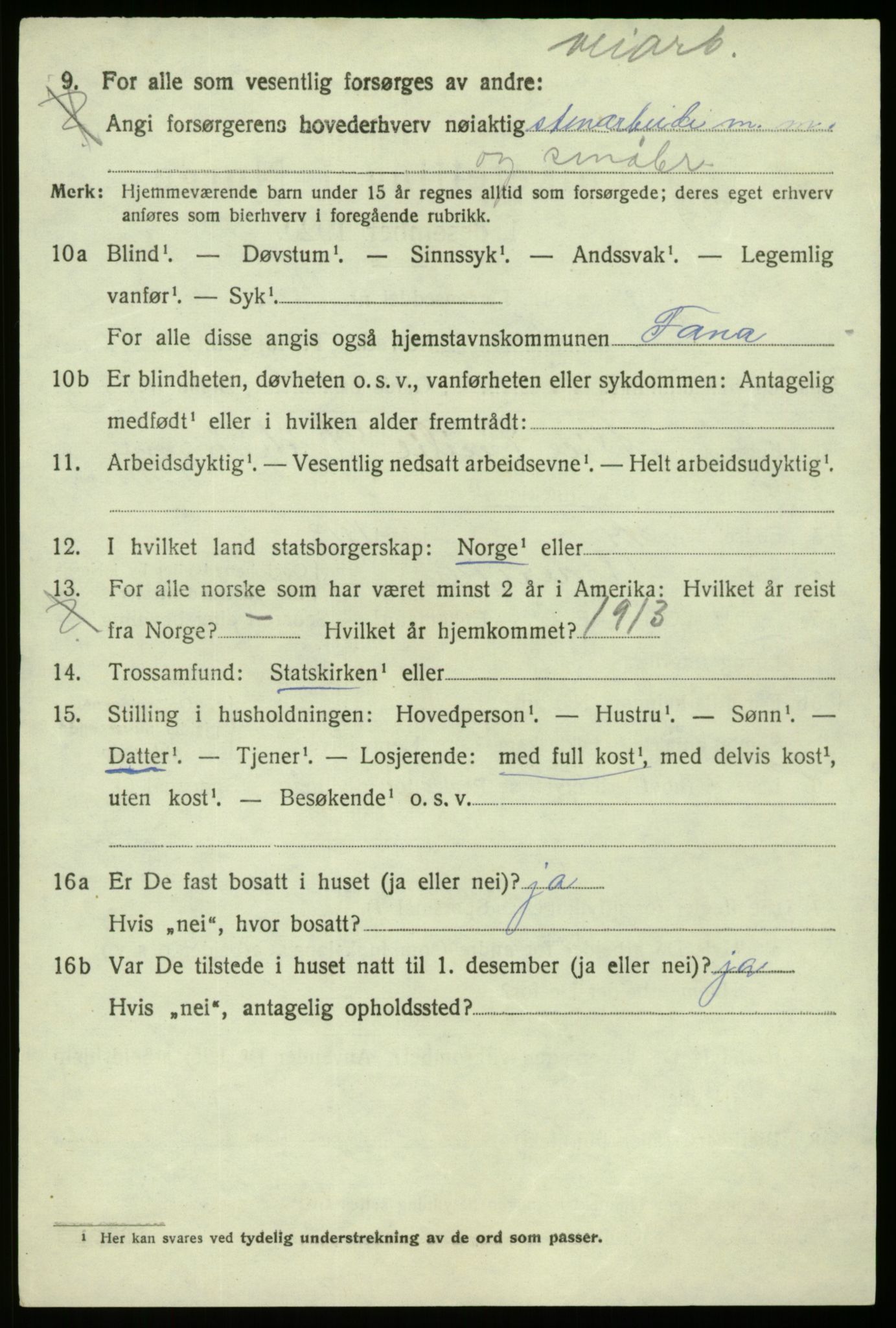 SAB, 1920 census for Fana, 1920, p. 26280