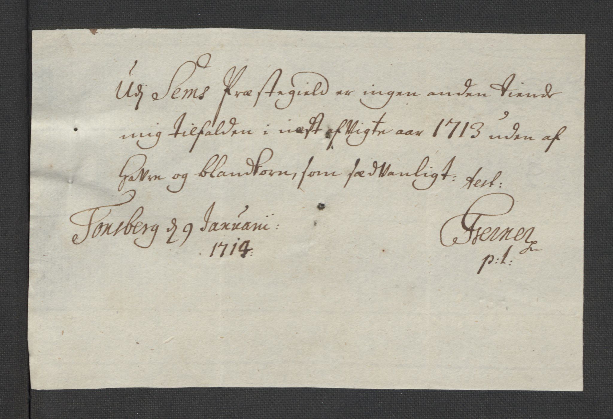 Rentekammeret inntil 1814, Reviderte regnskaper, Fogderegnskap, RA/EA-4092/R32/L1878: Fogderegnskap Jarlsberg grevskap, 1713, p. 125
