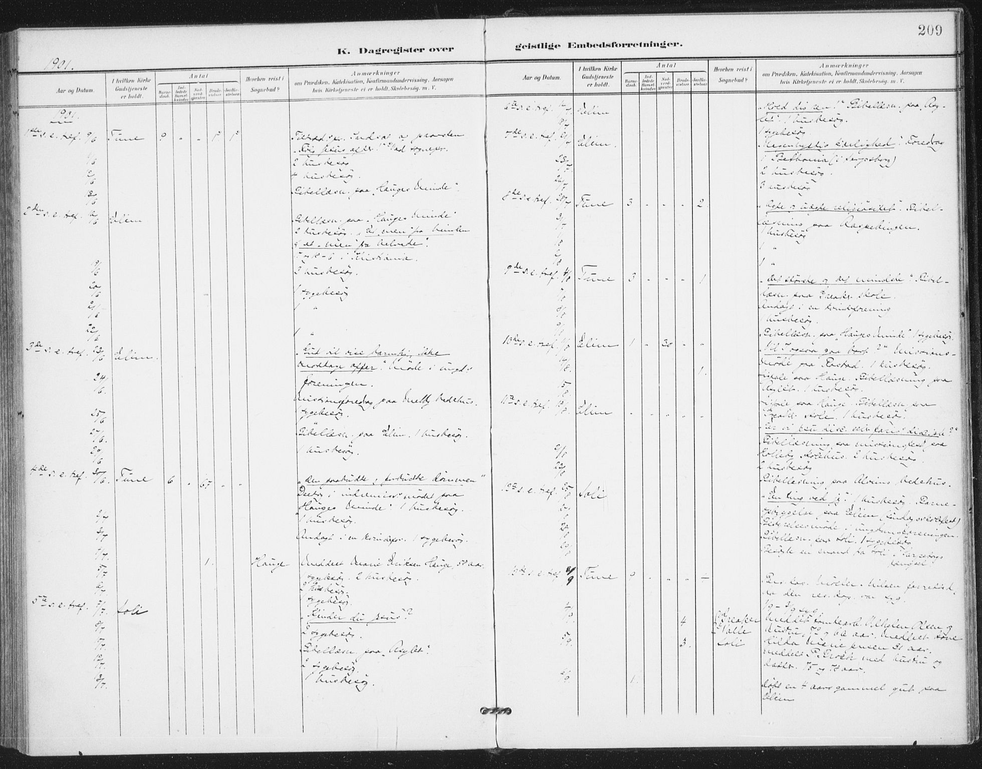 Rolvsøy prestekontor Kirkebøker, AV/SAO-A-2004/F/Fa/L0001: Parish register (official) no. 1, 1901-1909, p. 209