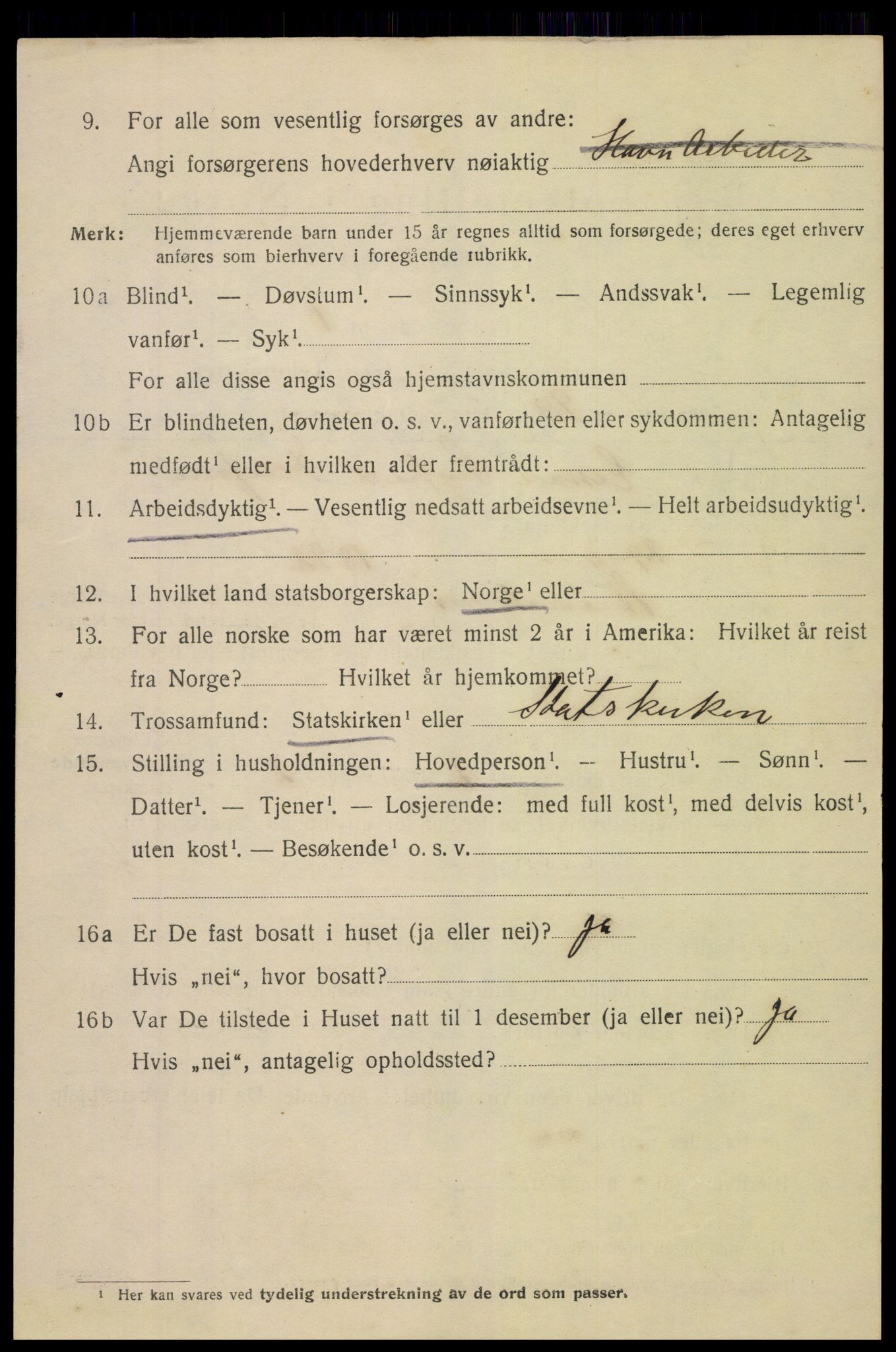 SAK, 1920 census for Arendal, 1920, p. 17231