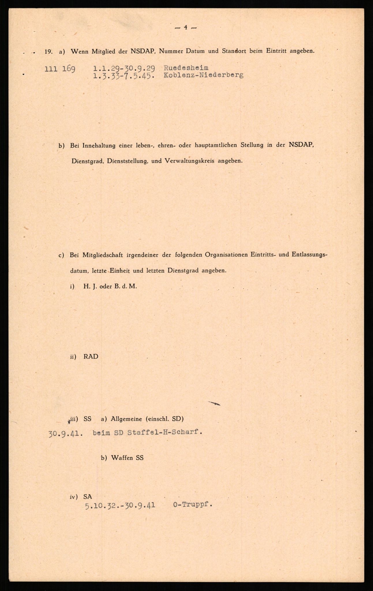 Forsvaret, Forsvarets overkommando II, RA/RAFA-3915/D/Db/L0026: CI Questionaires. Tyske okkupasjonsstyrker i Norge. Tyskere., 1945-1946, p. 318