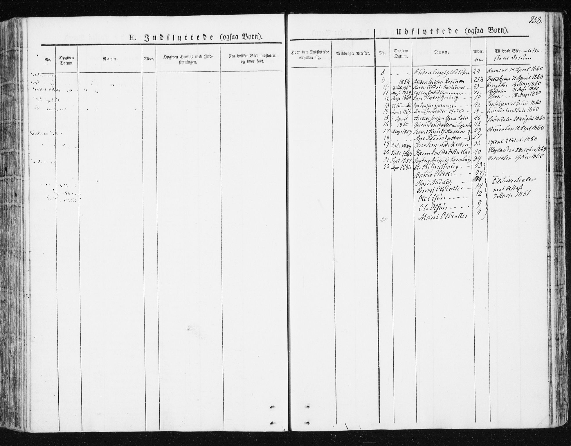 Ministerialprotokoller, klokkerbøker og fødselsregistre - Sør-Trøndelag, SAT/A-1456/672/L0855: Parish register (official) no. 672A07, 1829-1860, p. 258