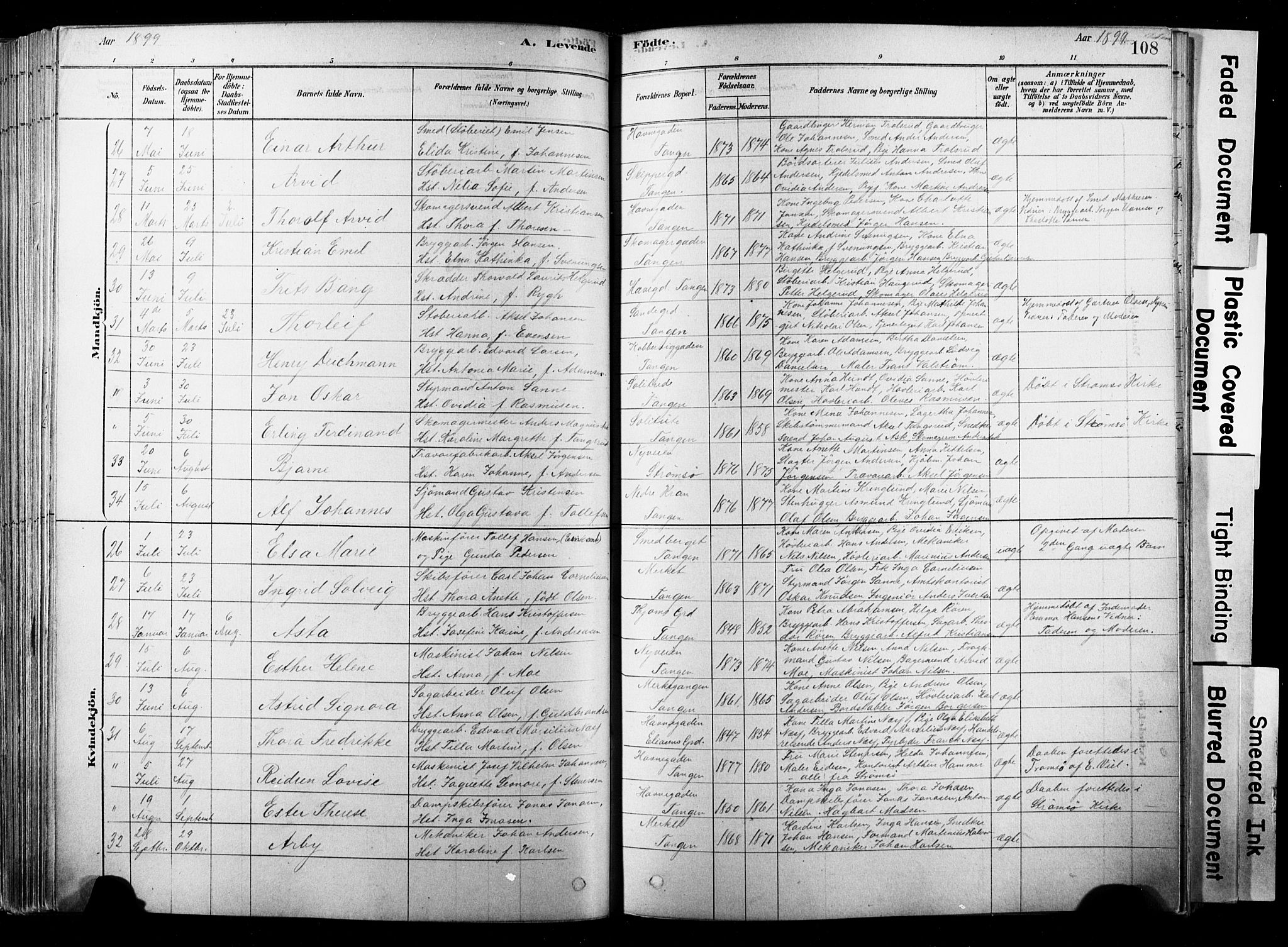 Strømsø kirkebøker, AV/SAKO-A-246/F/Fb/L0006: Parish register (official) no. II 6, 1879-1910, p. 108