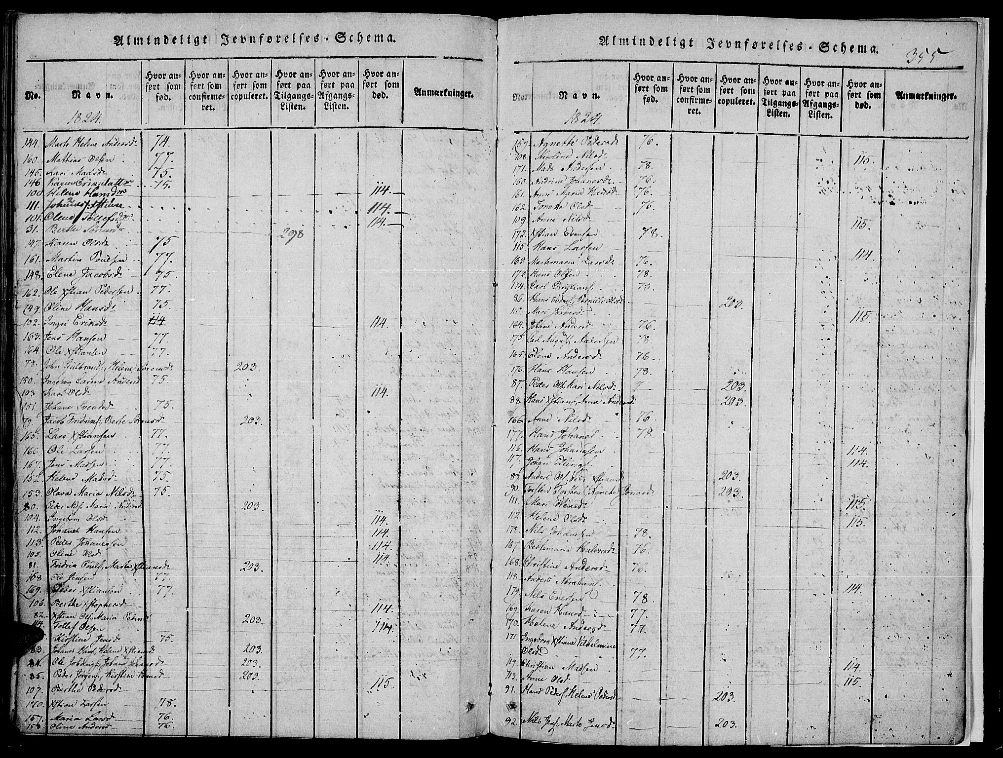 Toten prestekontor, SAH/PREST-102/H/Ha/Haa/L0010: Parish register (official) no. 10, 1820-1828, p. 355