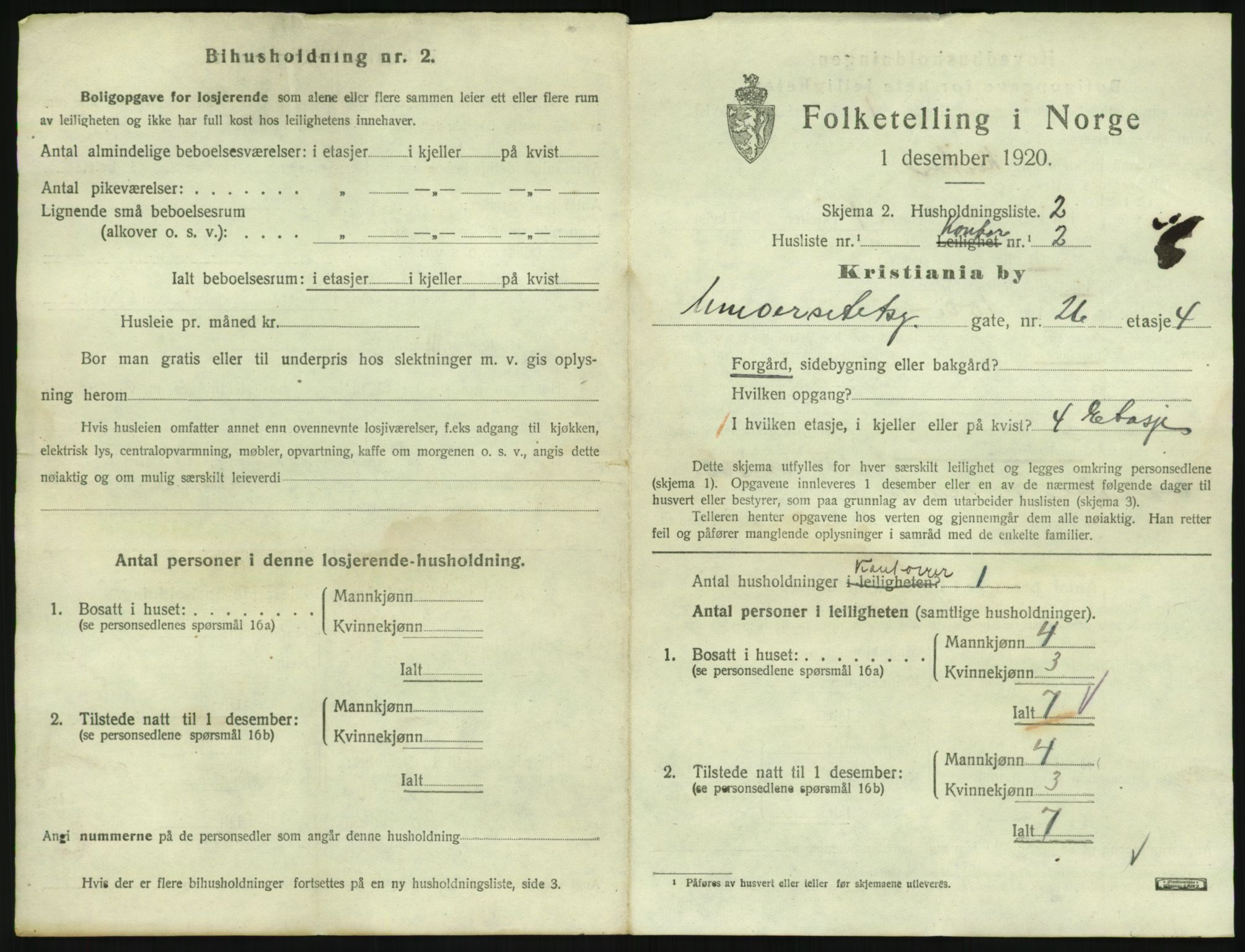 SAO, 1920 census for Kristiania, 1920, p. 123135