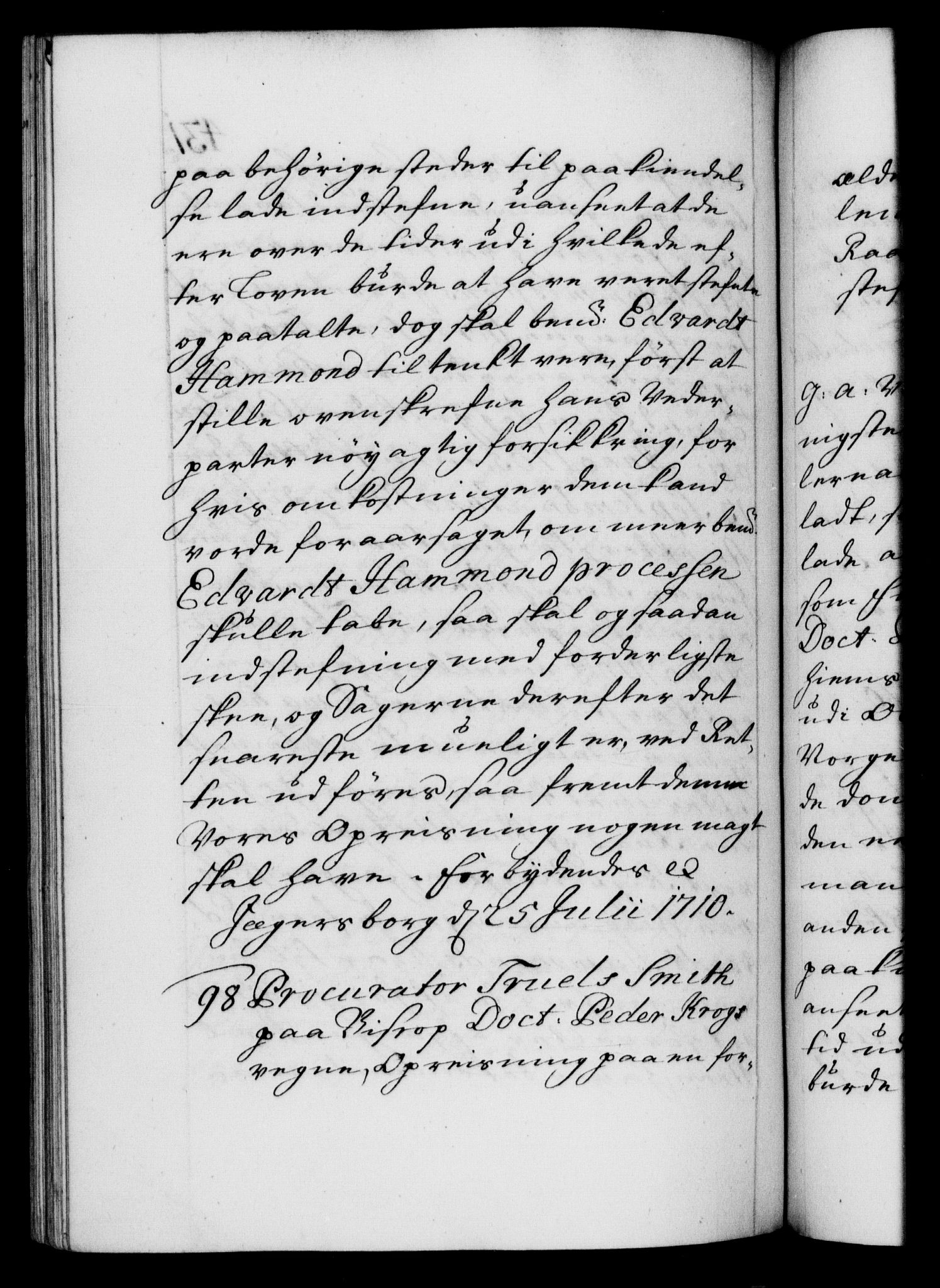 Danske Kanselli 1572-1799, AV/RA-EA-3023/F/Fc/Fca/Fcaa/L0020: Norske registre, 1708-1711, p. 431b