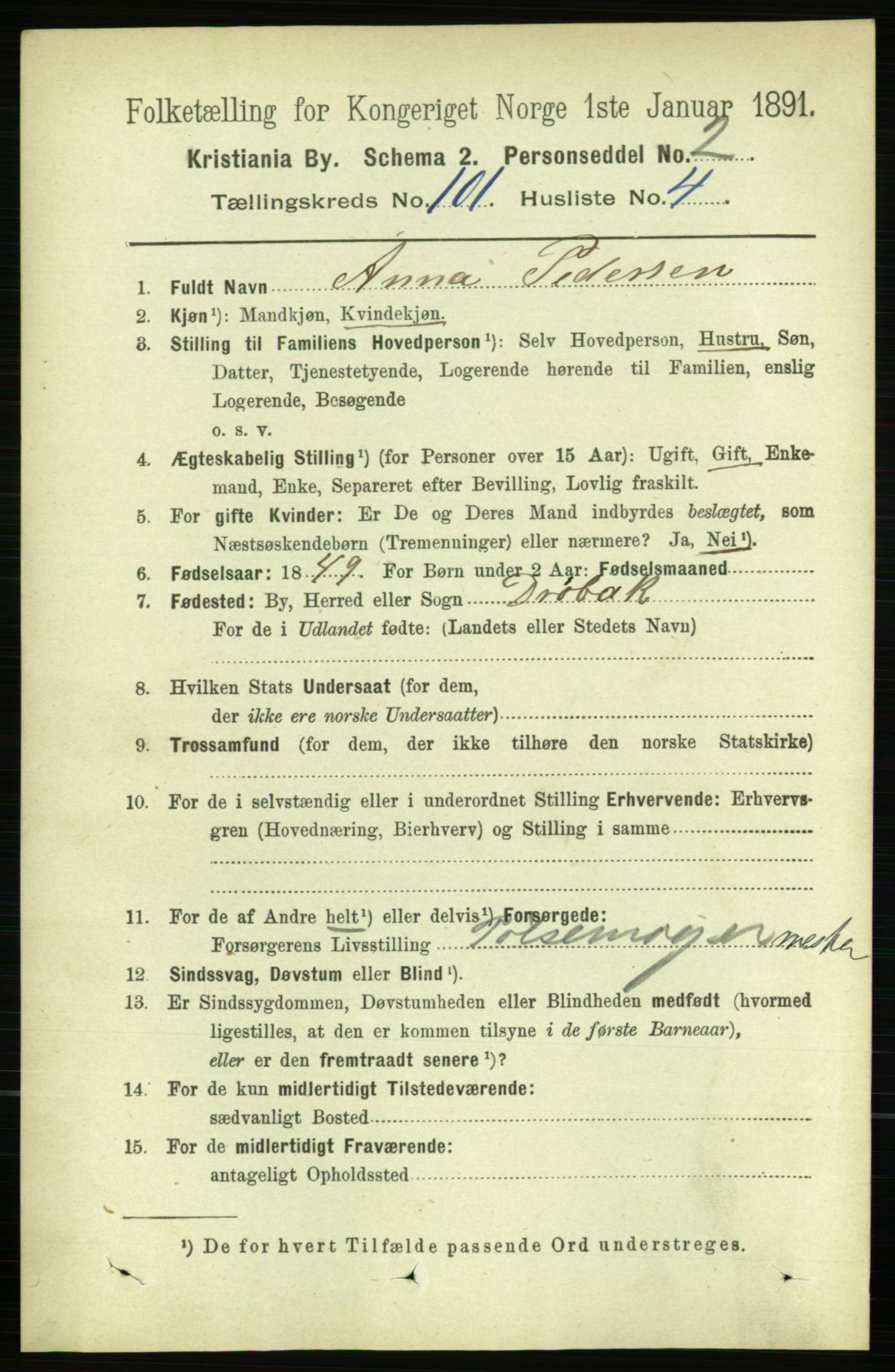 RA, 1891 census for 0301 Kristiania, 1891, p. 50066
