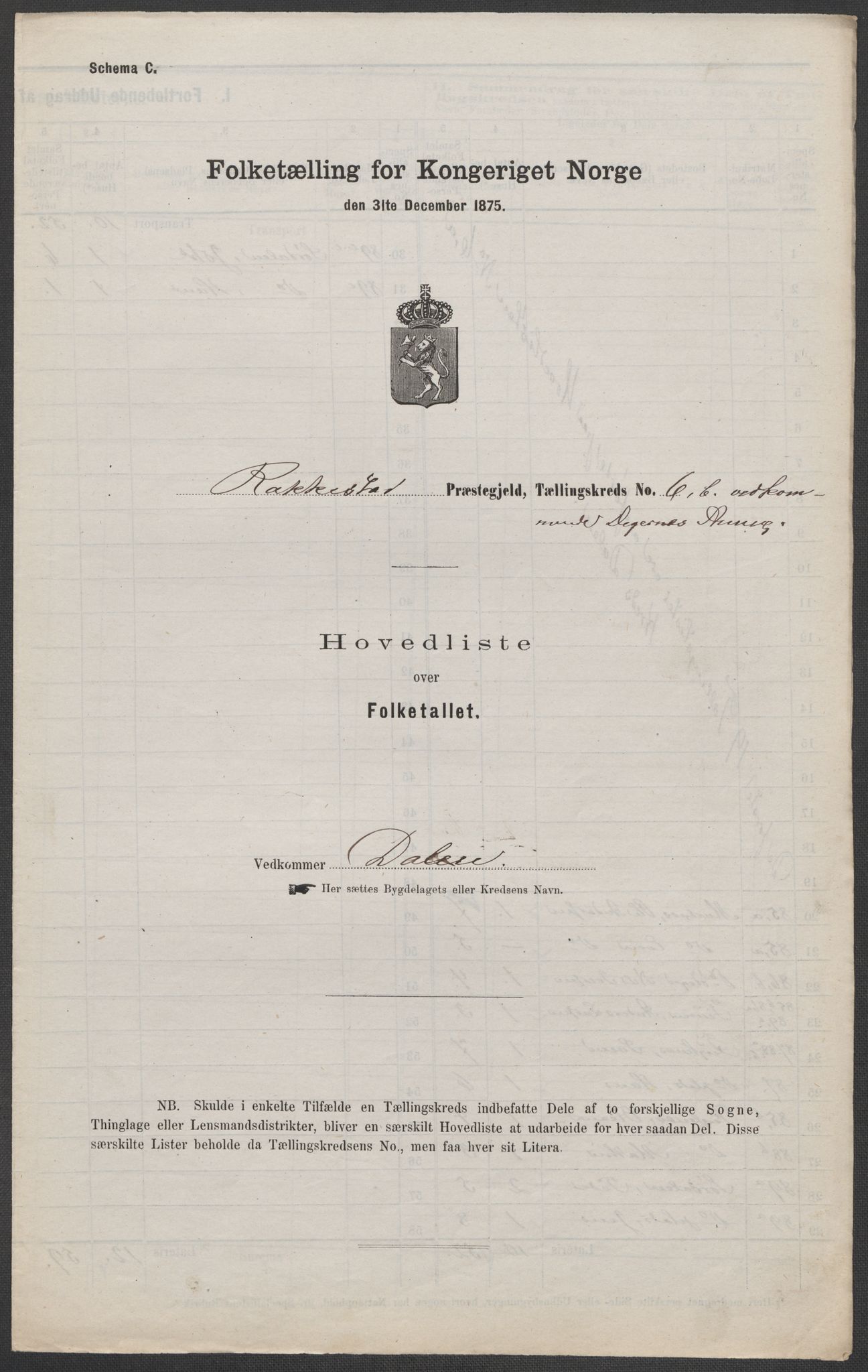 RA, 1875 census for 0128P Rakkestad, 1875, p. 22