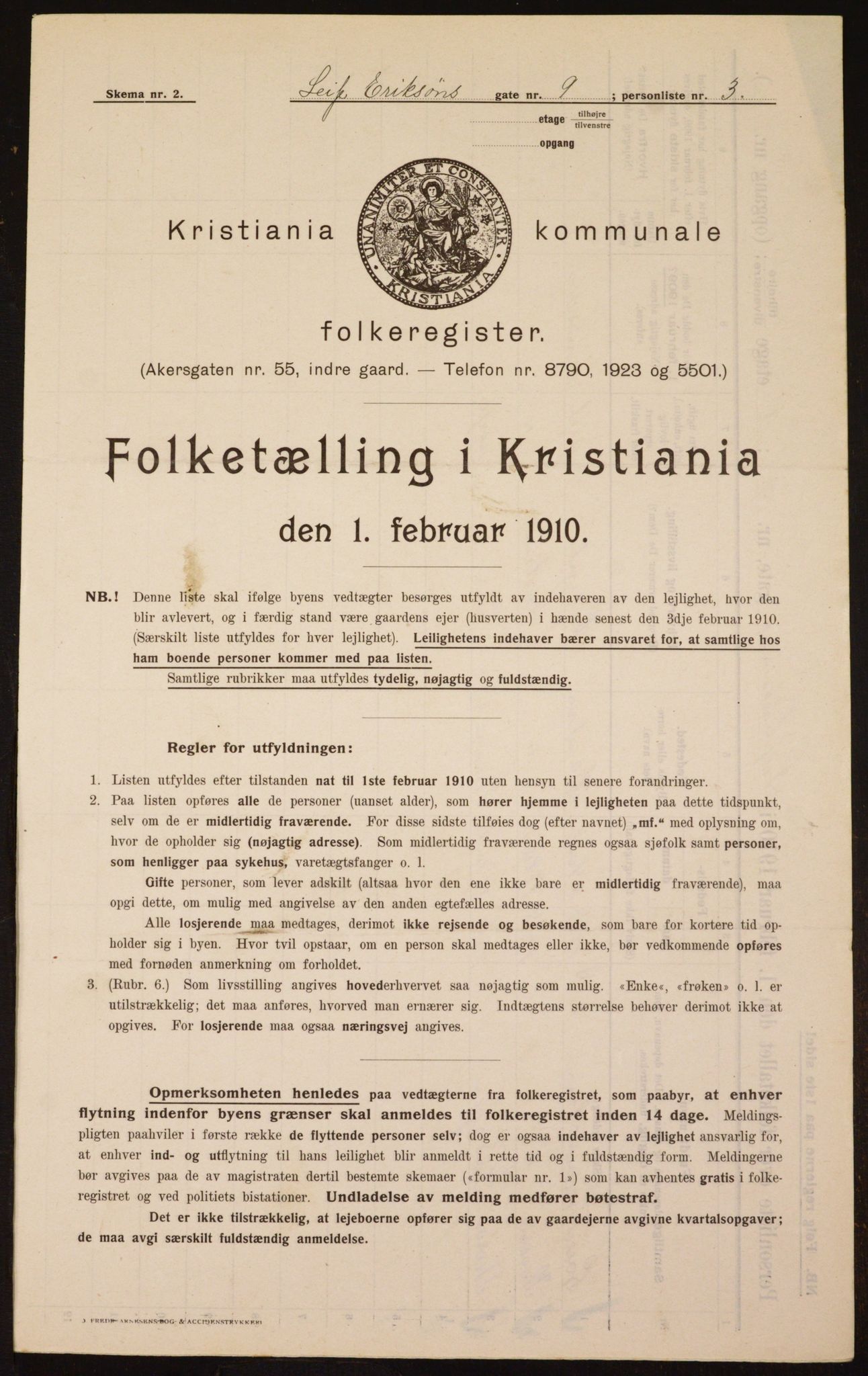 OBA, Municipal Census 1910 for Kristiania, 1910, p. 55522