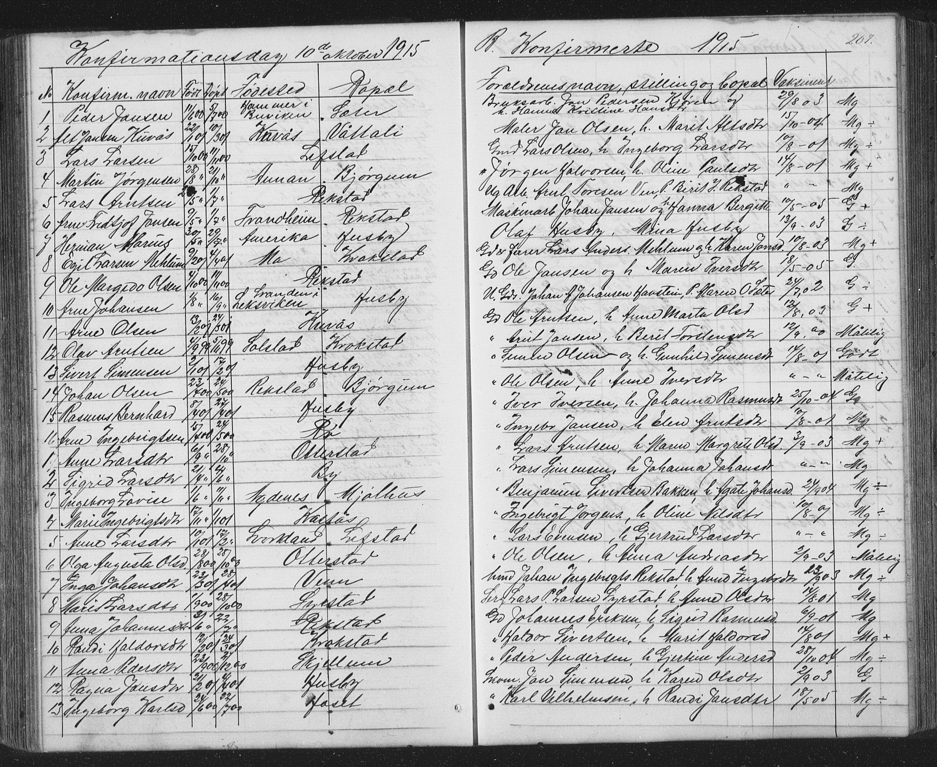 Ministerialprotokoller, klokkerbøker og fødselsregistre - Sør-Trøndelag, SAT/A-1456/667/L0798: Parish register (copy) no. 667C03, 1867-1929, p. 207