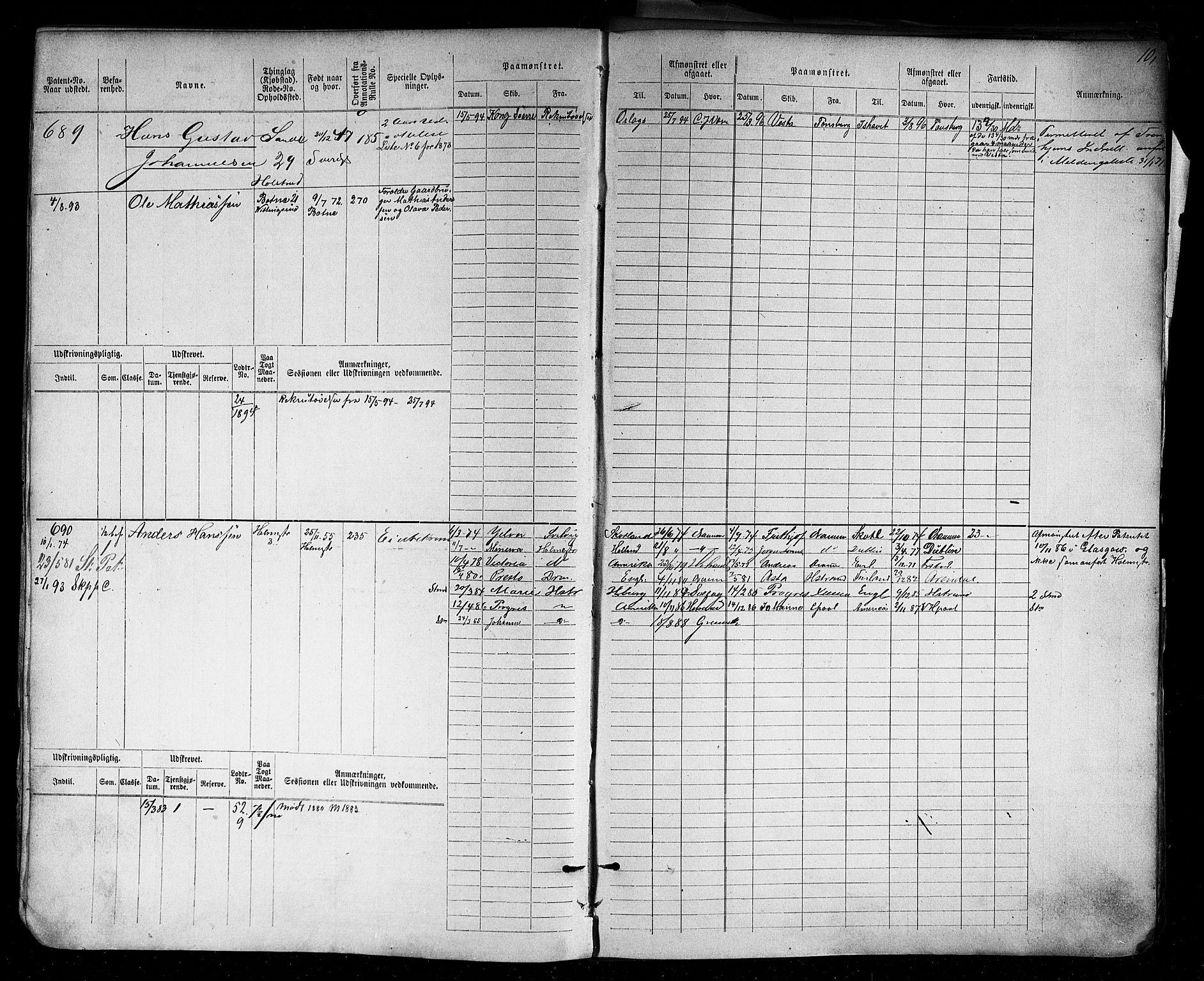 Holmestrand innrulleringskontor, AV/SAKO-A-1151/F/Fc/L0004: Hovedrulle, 1872-1913, p. 13