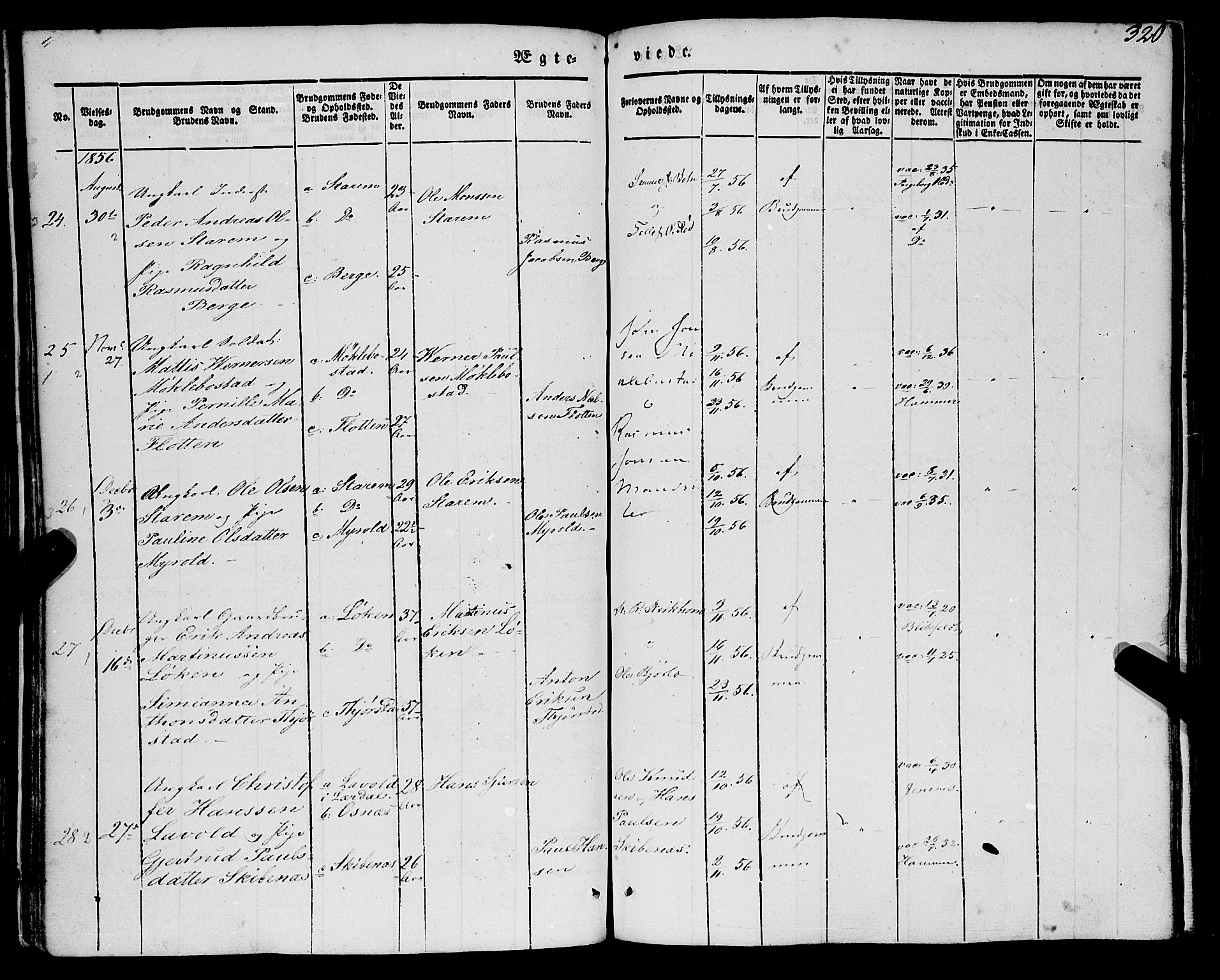 Eid sokneprestembete, AV/SAB-A-82301/H/Haa/Haaa/L0007: Parish register (official) no. A 7, 1844-1858, p. 320