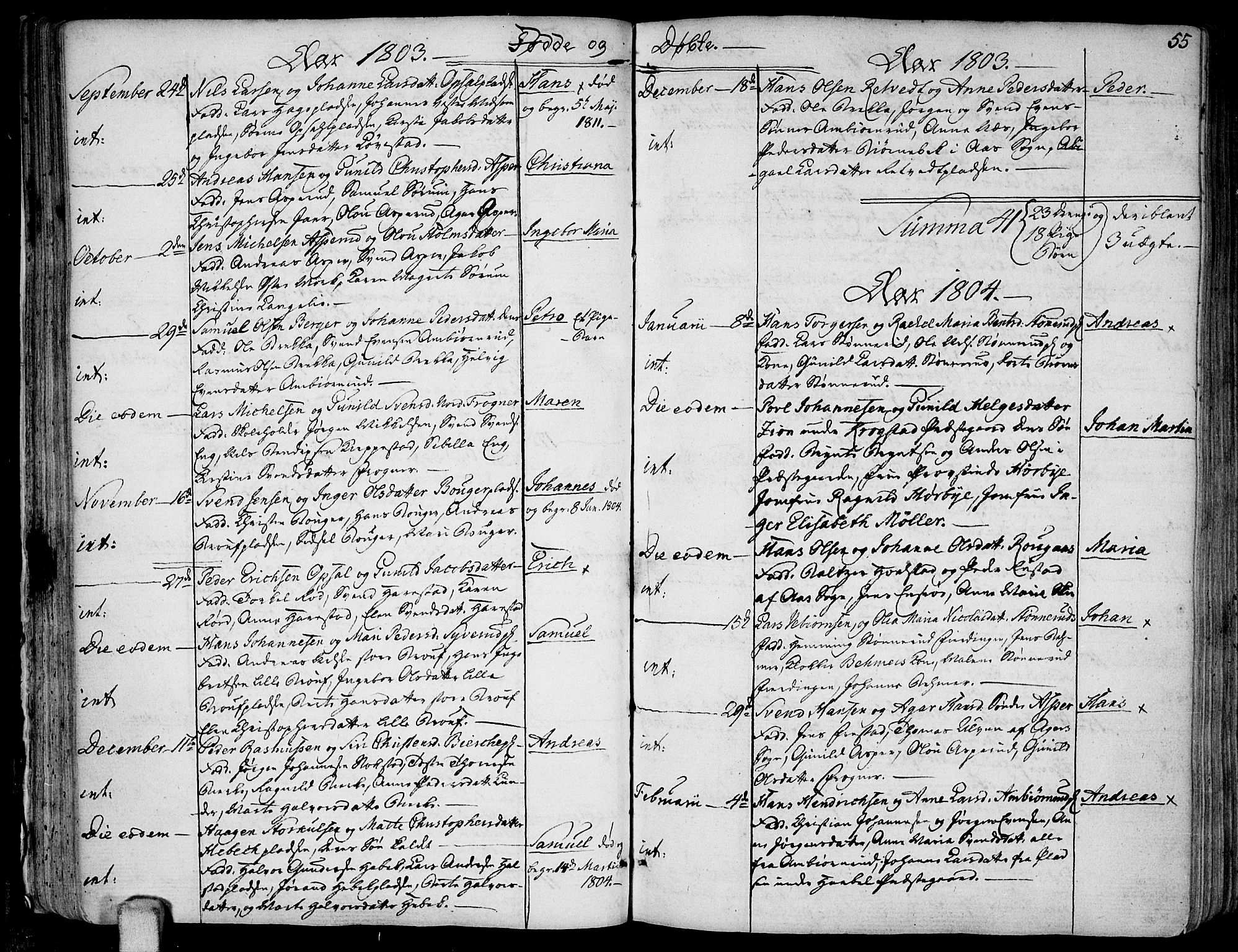 Kråkstad prestekontor Kirkebøker, SAO/A-10125a/F/Fa/L0002: Parish register (official) no. I 2, 1786-1814, p. 55