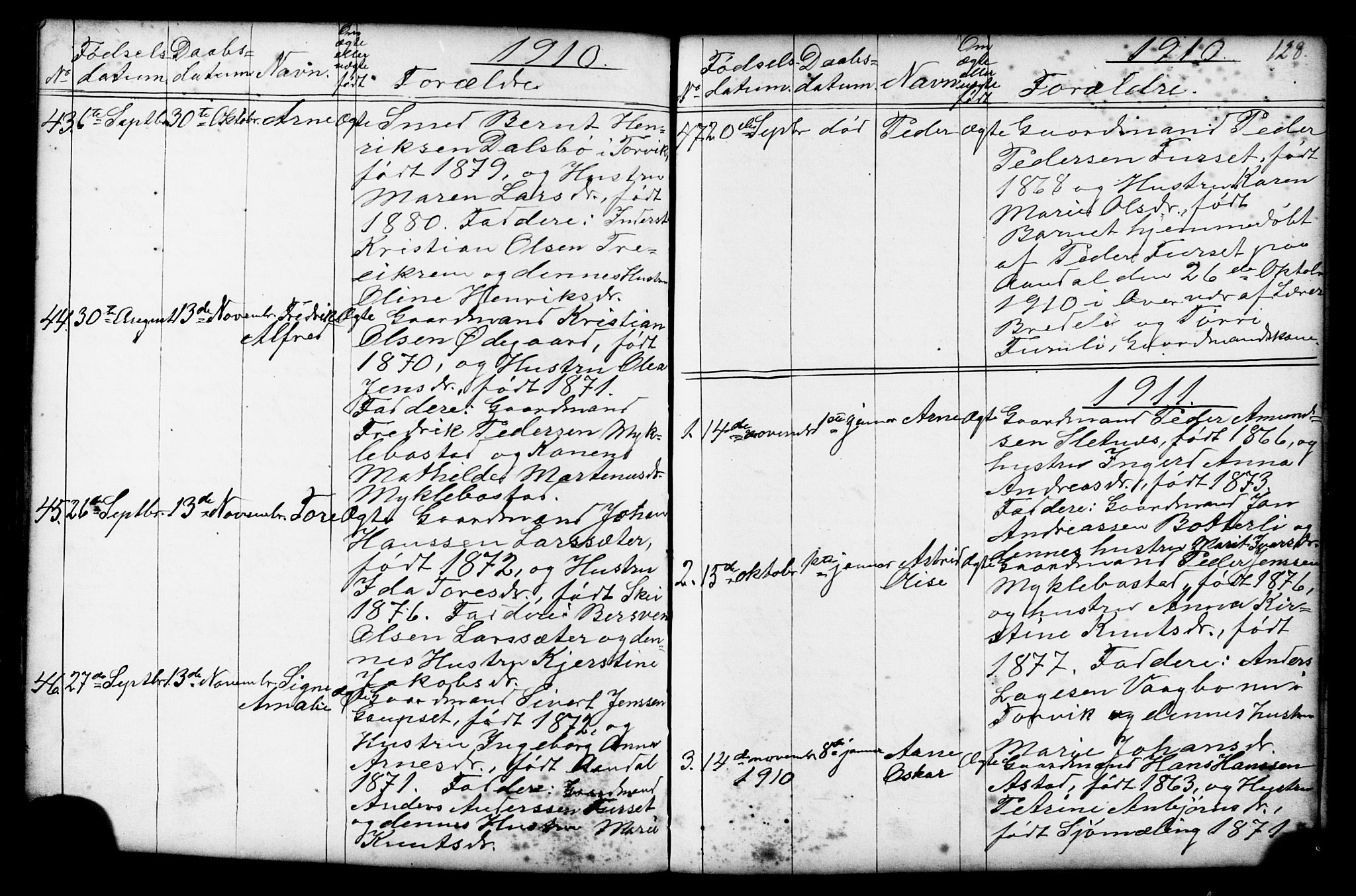 Ministerialprotokoller, klokkerbøker og fødselsregistre - Møre og Romsdal, AV/SAT-A-1454/584/L0969: Parish register (copy) no. 584C02, 1877-1911, p. 128