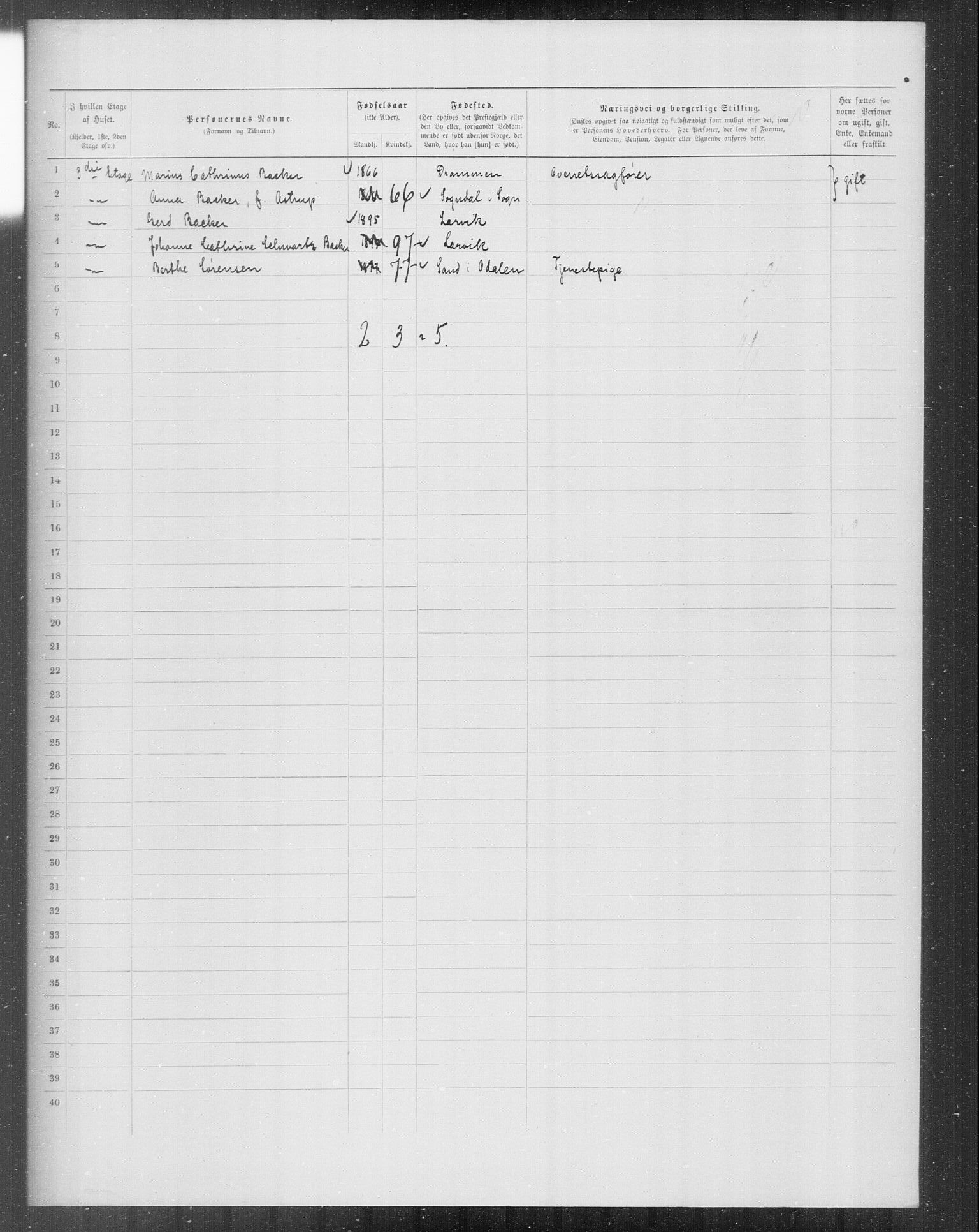 OBA, Municipal Census 1899 for Kristiania, 1899, p. 8263