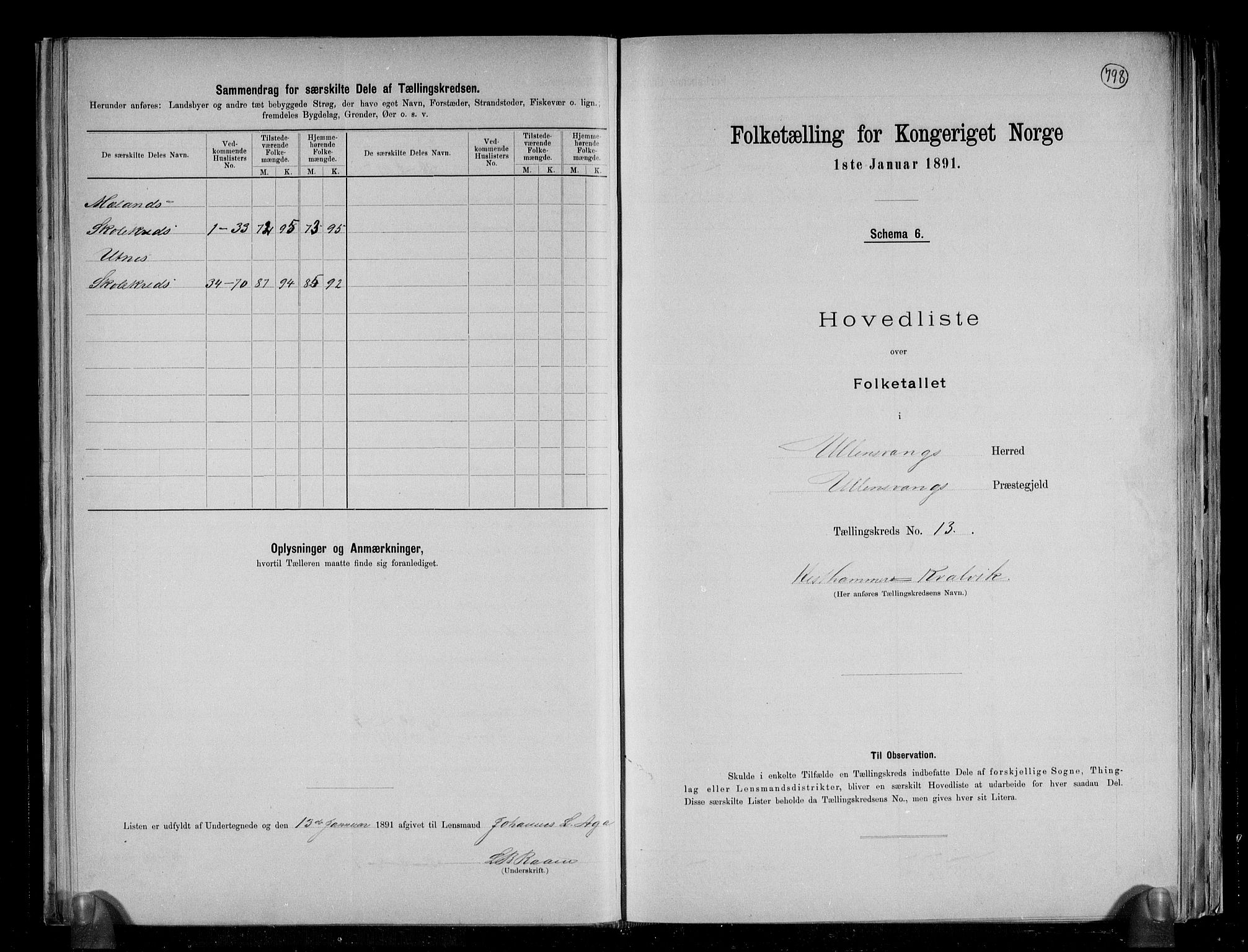 RA, 1891 census for 1230 Ullensvang, 1891, p. 35
