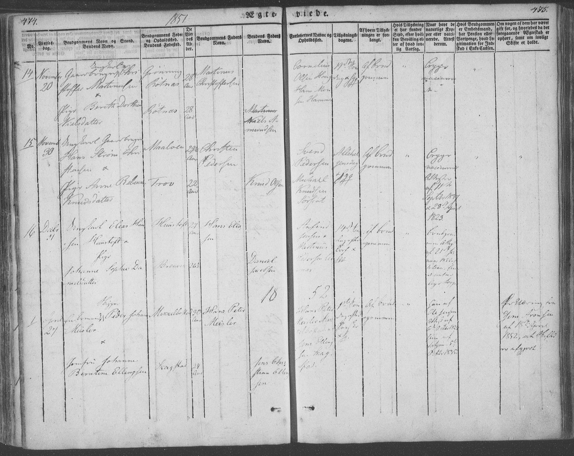 Ministerialprotokoller, klokkerbøker og fødselsregistre - Nordland, AV/SAT-A-1459/855/L0799: Parish register (official) no. 855A07, 1834-1852, p. 474-475