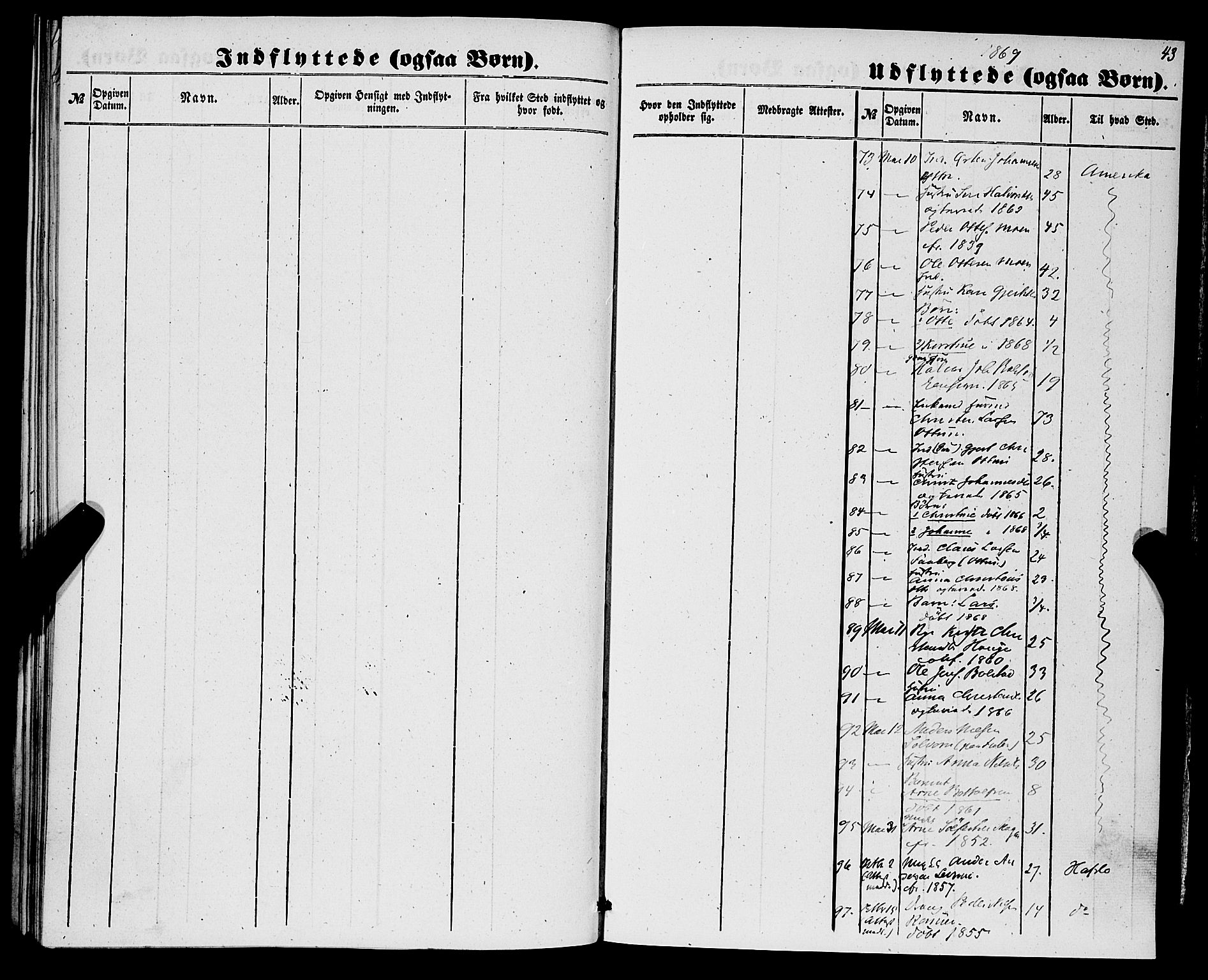 Luster sokneprestembete, AV/SAB-A-81101/H/Haa/Haaa/L0009: Parish register (official) no. A 9, 1856-1871, p. 43