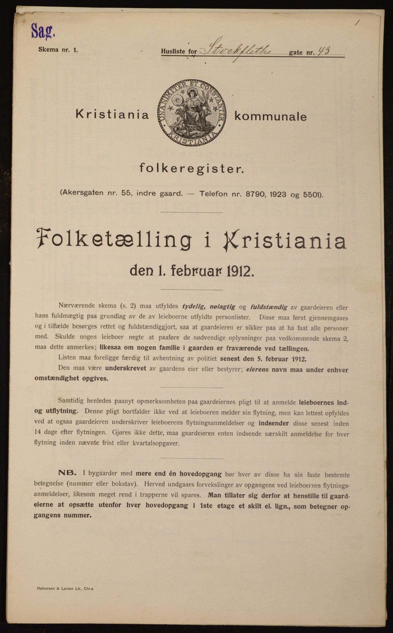 OBA, Municipal Census 1912 for Kristiania, 1912, p. 102367