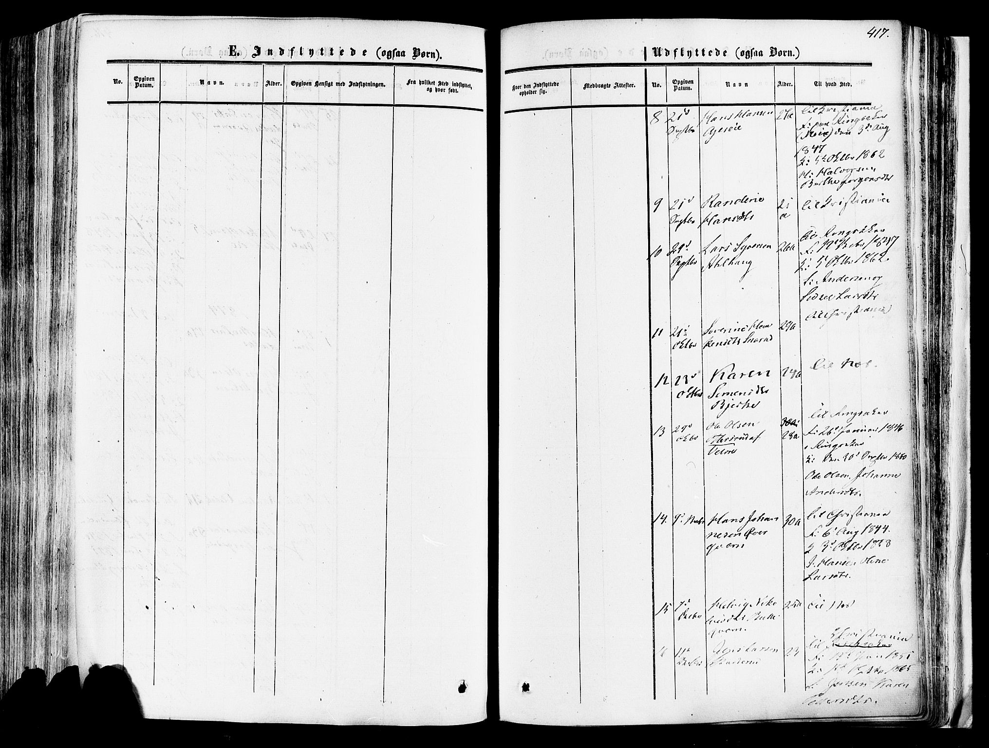 Vang prestekontor, Hedmark, SAH/PREST-008/H/Ha/Haa/L0013: Parish register (official) no. 13, 1855-1879, p. 417