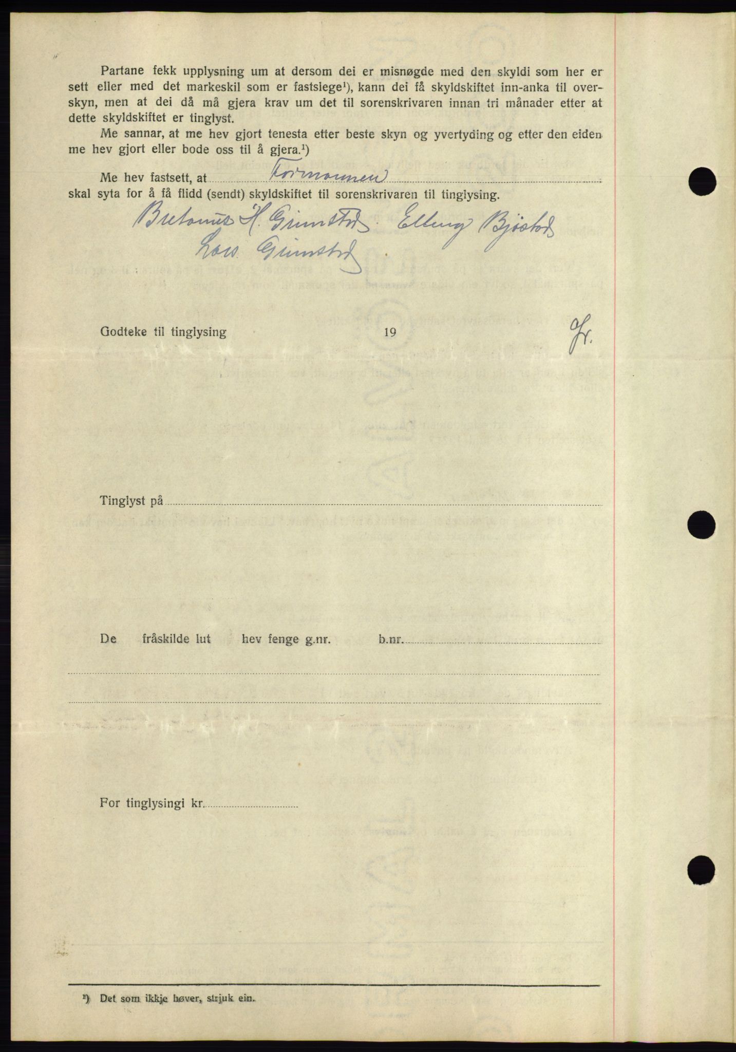 Søre Sunnmøre sorenskriveri, AV/SAT-A-4122/1/2/2C/L0070: Mortgage book no. 64, 1940-1941, Diary no: : 809/1940