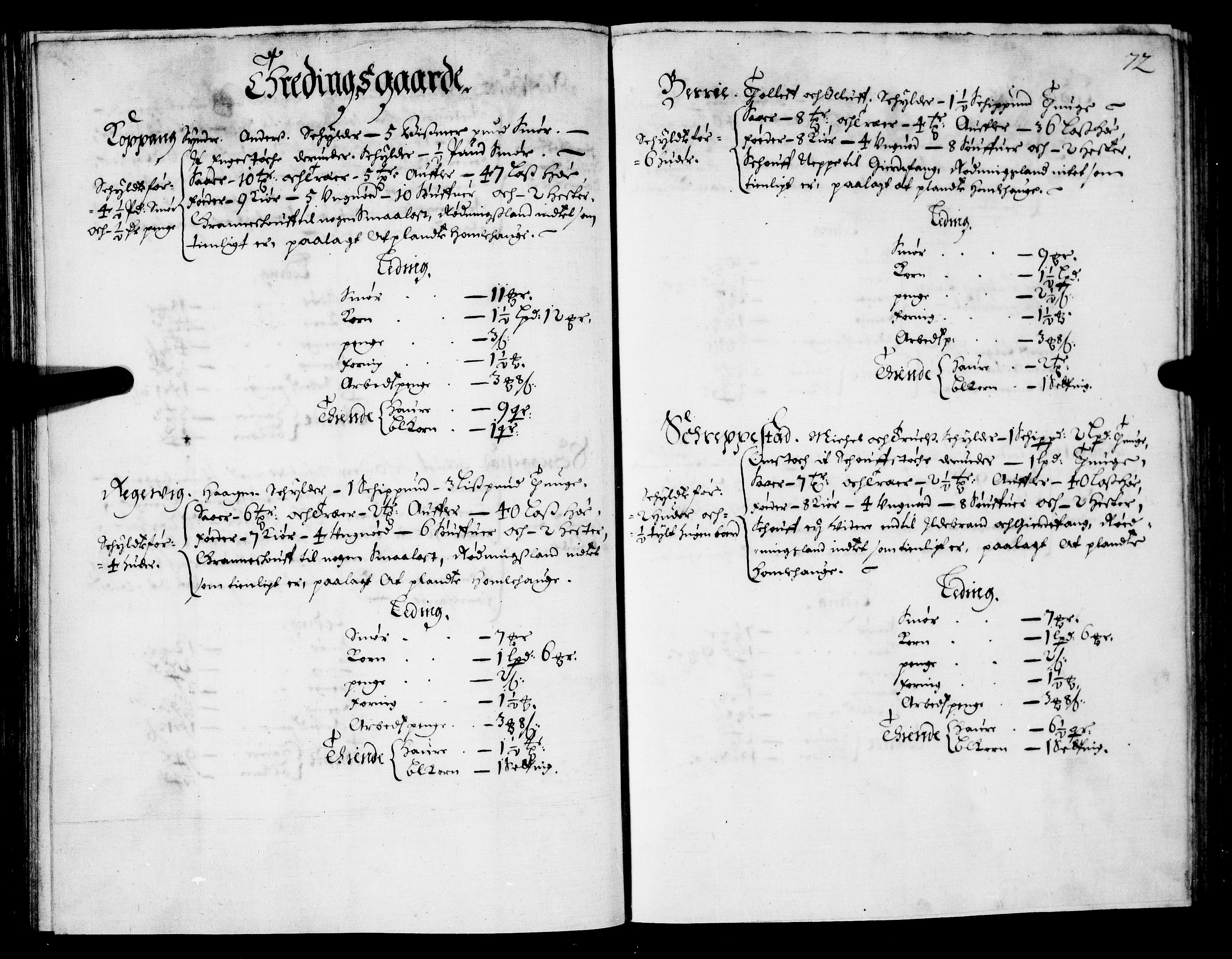 Rentekammeret inntil 1814, Realistisk ordnet avdeling, AV/RA-EA-4070/N/Nb/Nba/L0021: Brunla len, 1667, p. 71b-72a