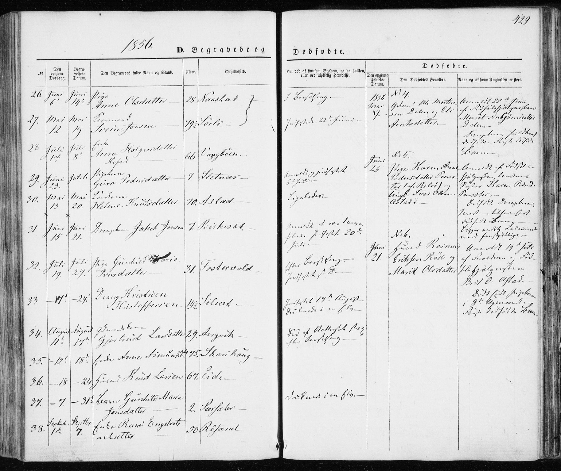Ministerialprotokoller, klokkerbøker og fødselsregistre - Møre og Romsdal, SAT/A-1454/586/L0984: Parish register (official) no. 586A10, 1844-1856, p. 429