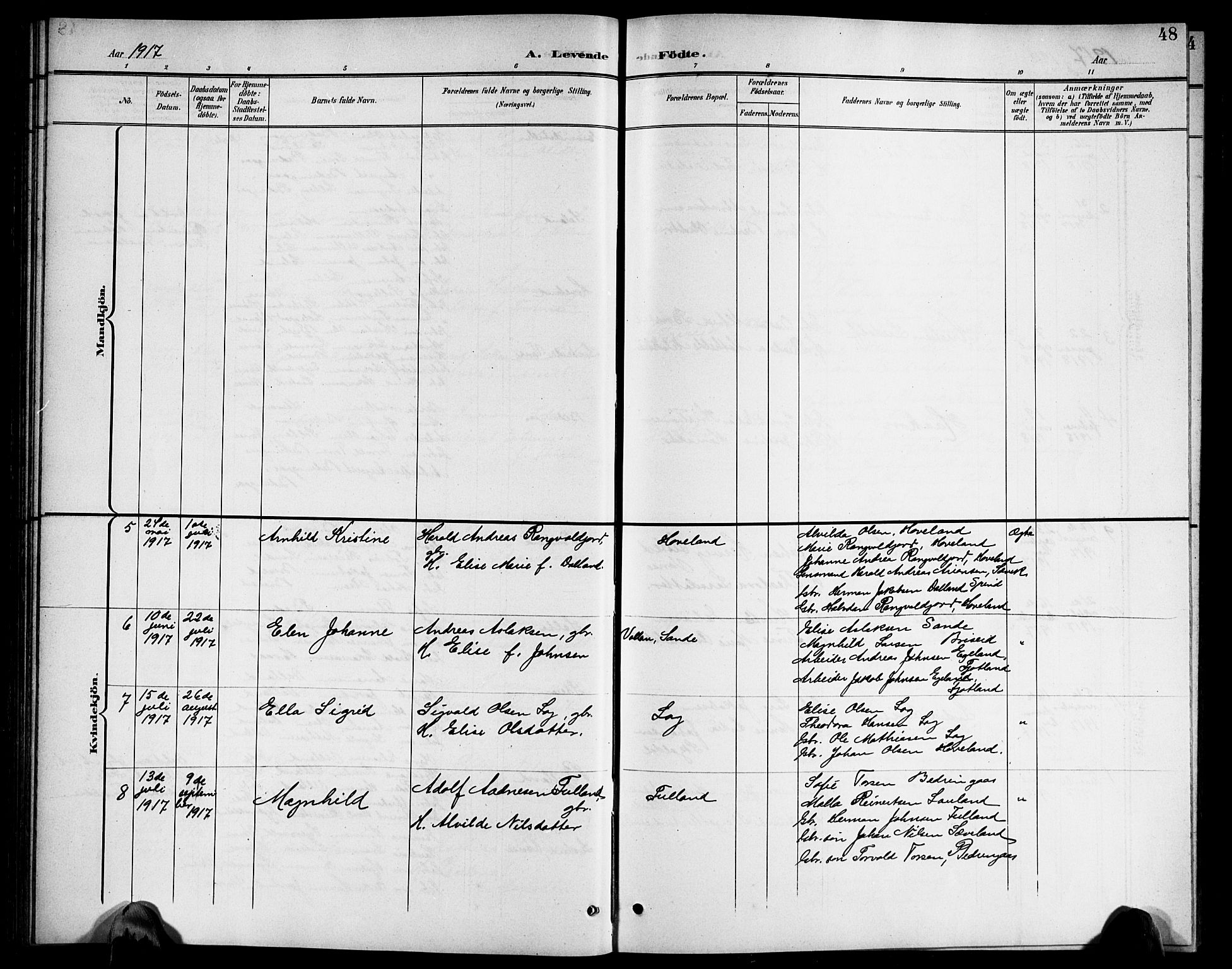 Herad sokneprestkontor, AV/SAK-1111-0018/F/Fb/Fba/L0005: Parish register (copy) no. B 5, 1899-1921, p. 48