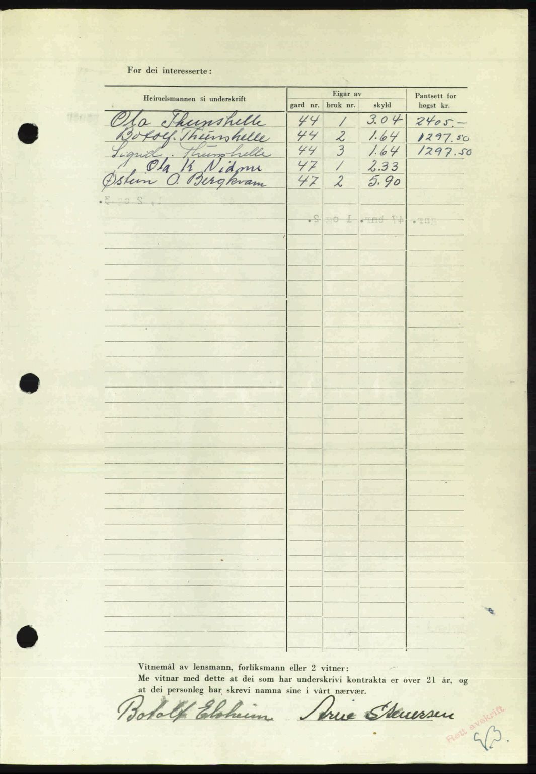 Indre Sogn tingrett, SAB/A-3301/1/G/Gb/Gbb/L0010: Mortgage book no. A10, 1949-1949, Diary no: : 712/1949