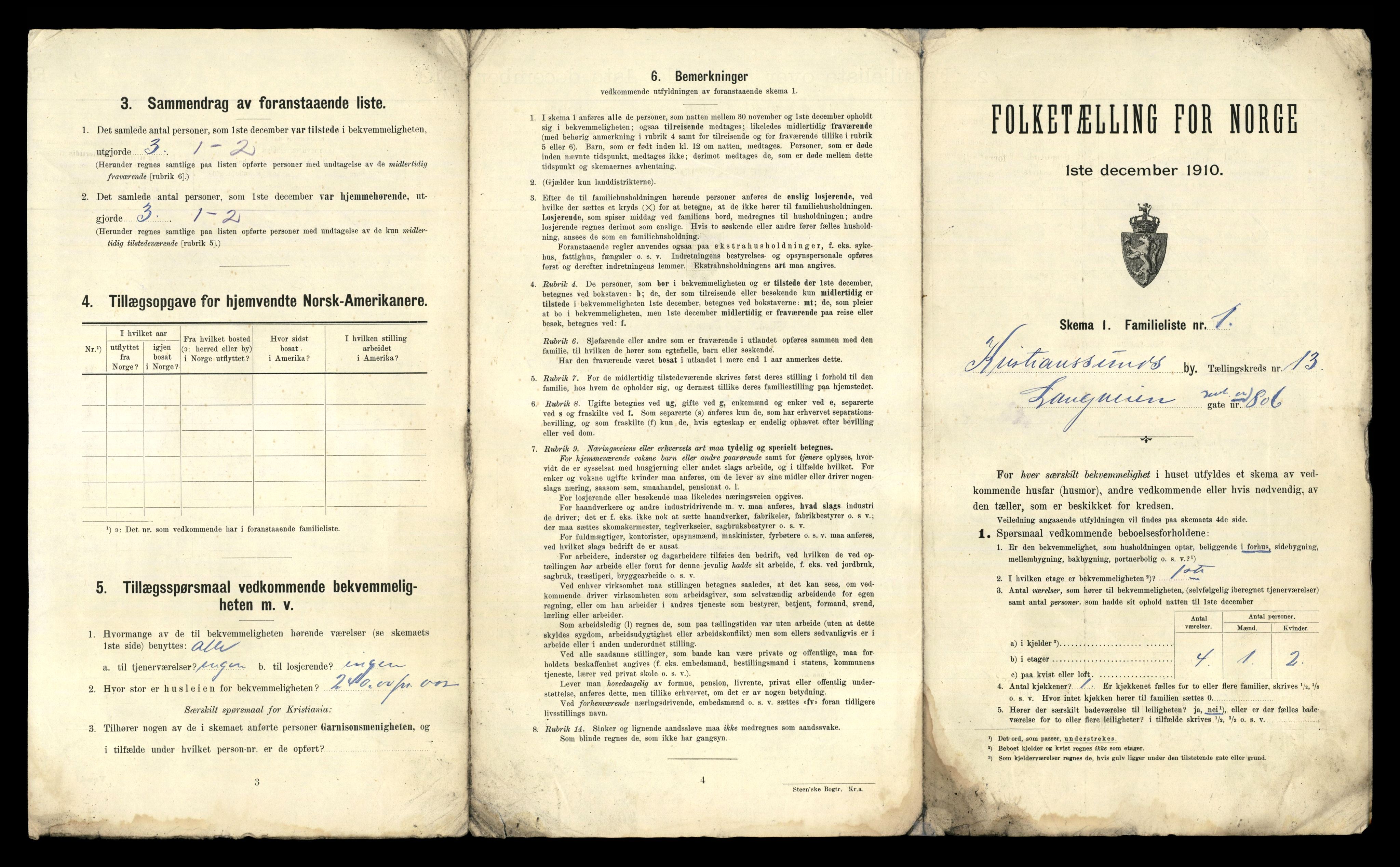 RA, 1910 census for Kristiansund, 1910, p. 3917