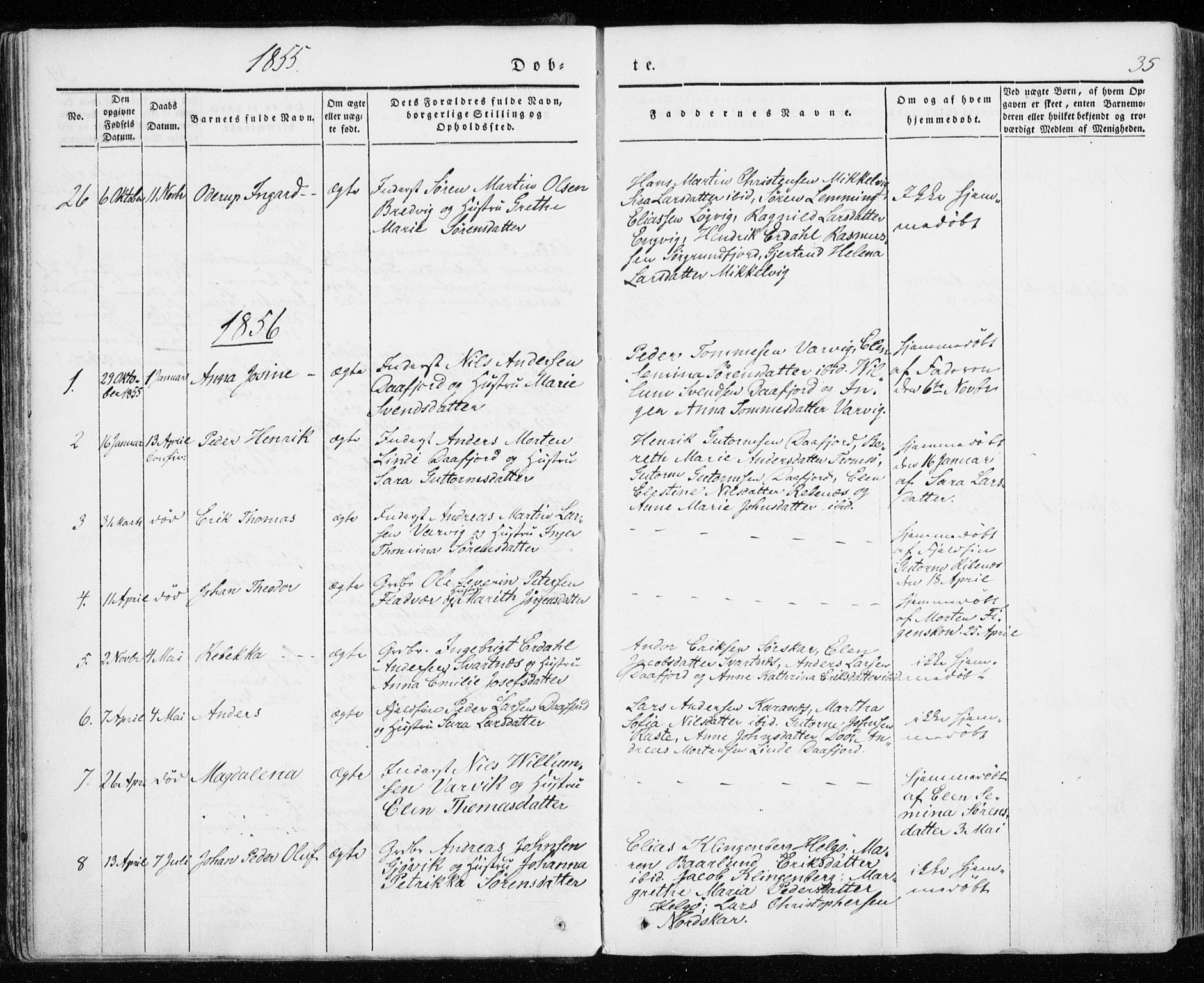 Karlsøy sokneprestembete, SATØ/S-1299/H/Ha/Haa/L0009kirke: Parish register (official) no. 9, 1838-1867, p. 35