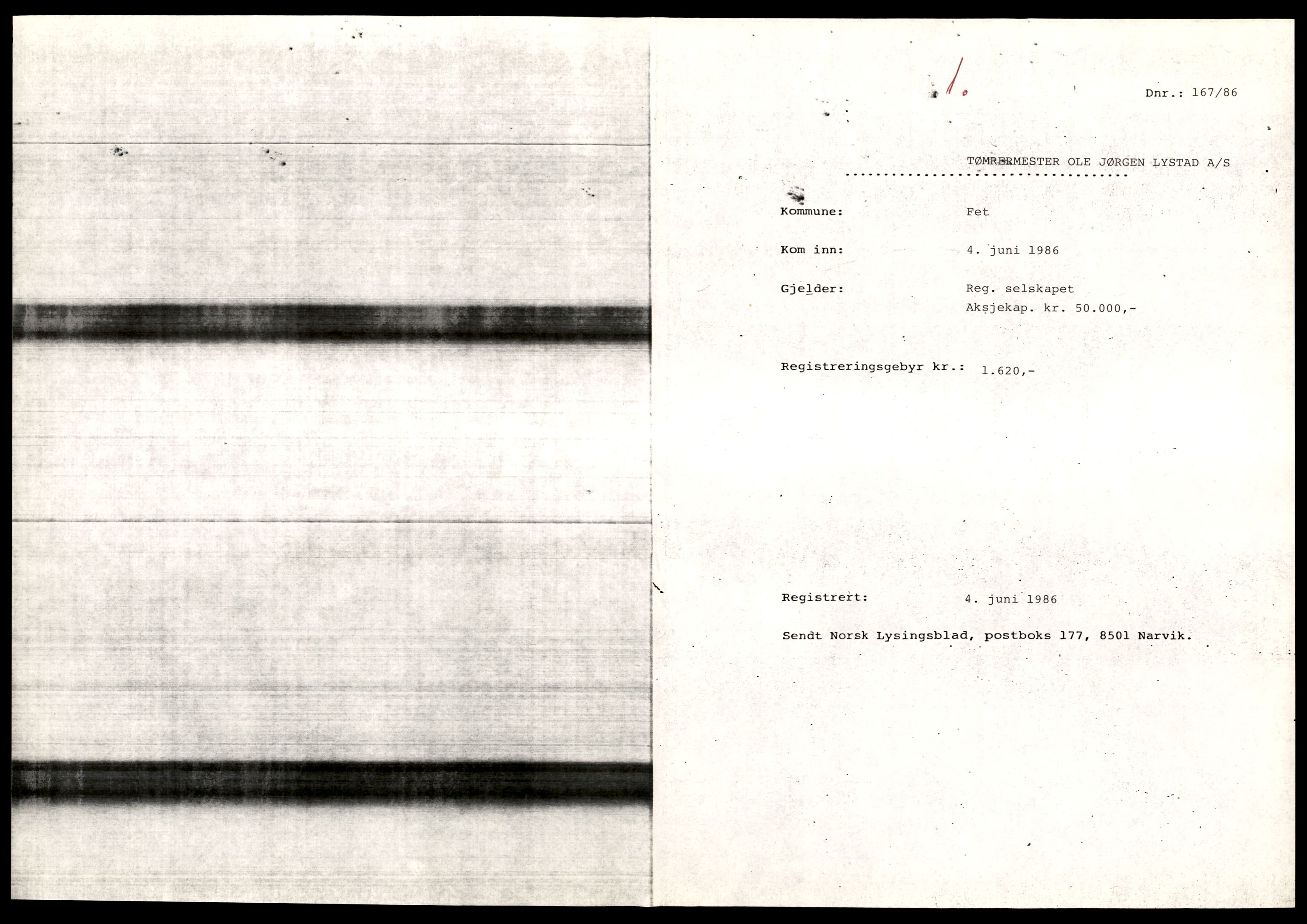 Nedre Romerike sorenskriveri, AV/SAT-A-10469/K/Ke/Ked/L0025: Enkeltmannsforetak, aksjeselskap og andelslag, Tø - Volla R, 1944-1989