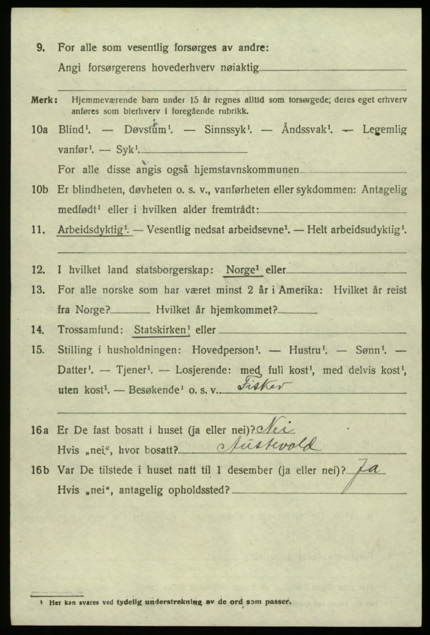 SAB, 1920 census for Hosanger, 1920, p. 1894